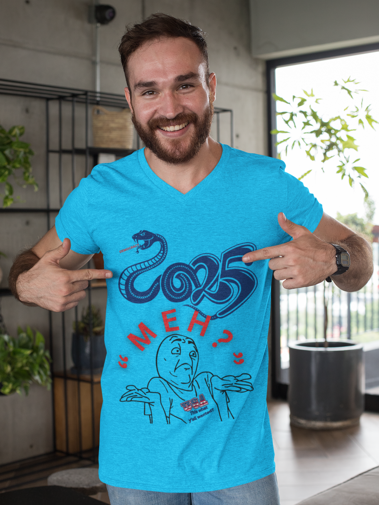 2025 "Meh" T-Shirt Unisex Jersey Short Sleeve Tee, Funny 2025 T-Shirt, New Year's T-Shirt, 92% Black Women, Black Girl Magic,  product thumbnail image