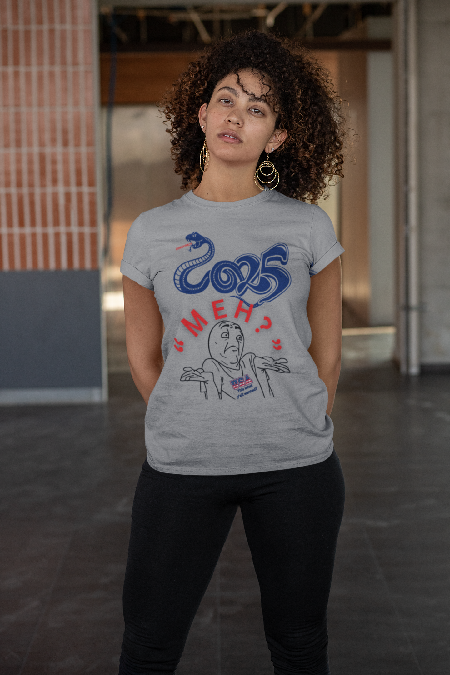 2025 "Meh" T-Shirt Unisex Jersey Short Sleeve Tee, Funny 2025 T-Shirt, New Year's T-Shirt, 92% Black Women, Black Girl Magic,  product thumbnail image