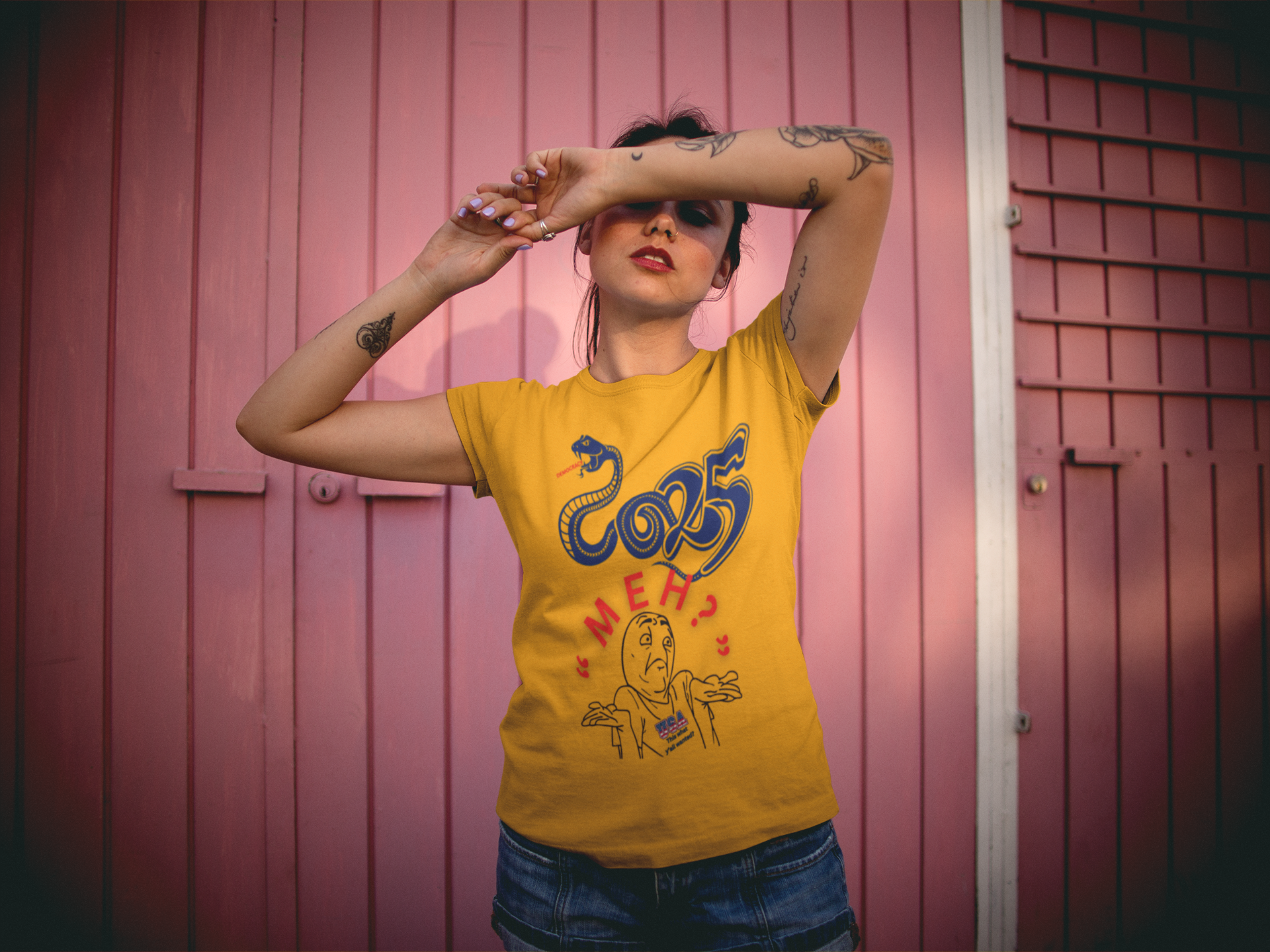 2025 "Meh" T-Shirt Unisex Jersey Short Sleeve Tee, Funny 2025 T-Shirt, New Year's T-Shirt, 92% Black Women, Black Girl Magic,  product thumbnail image