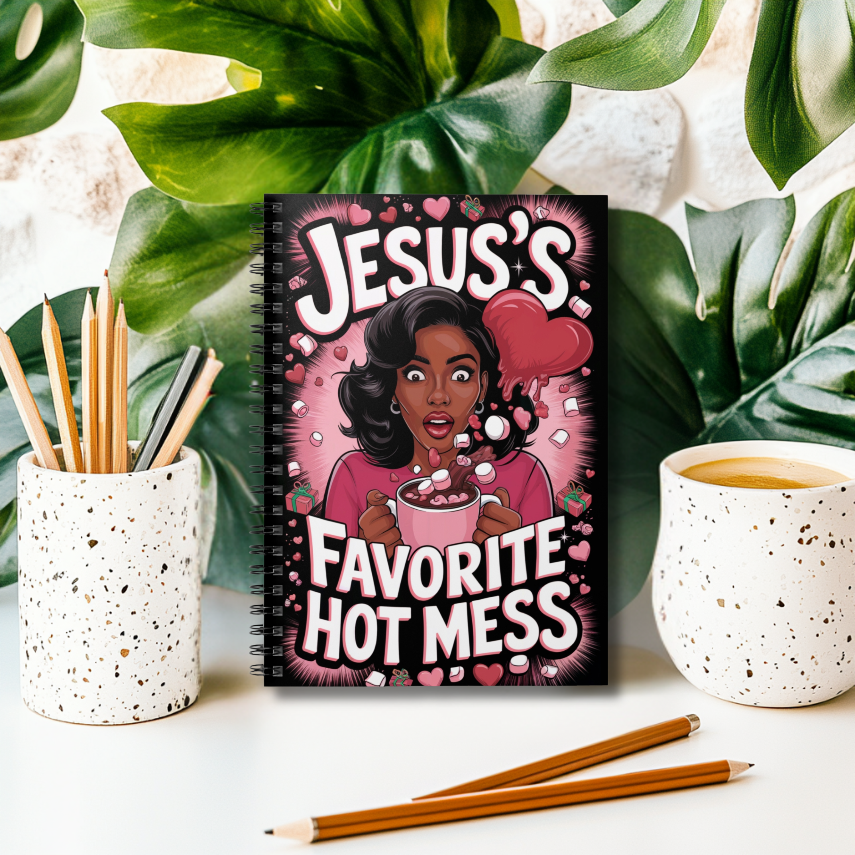 "Jesus's Favorite Hot Mess" Notebook | Faith-Based Journaling Gift | Humorous Christian Notebook product thumbnail image "Jesus's Favorite Hot Mess" Notebook | Faith-Based Journaling Gift | Humorous Christian Notebook product thumbnail image