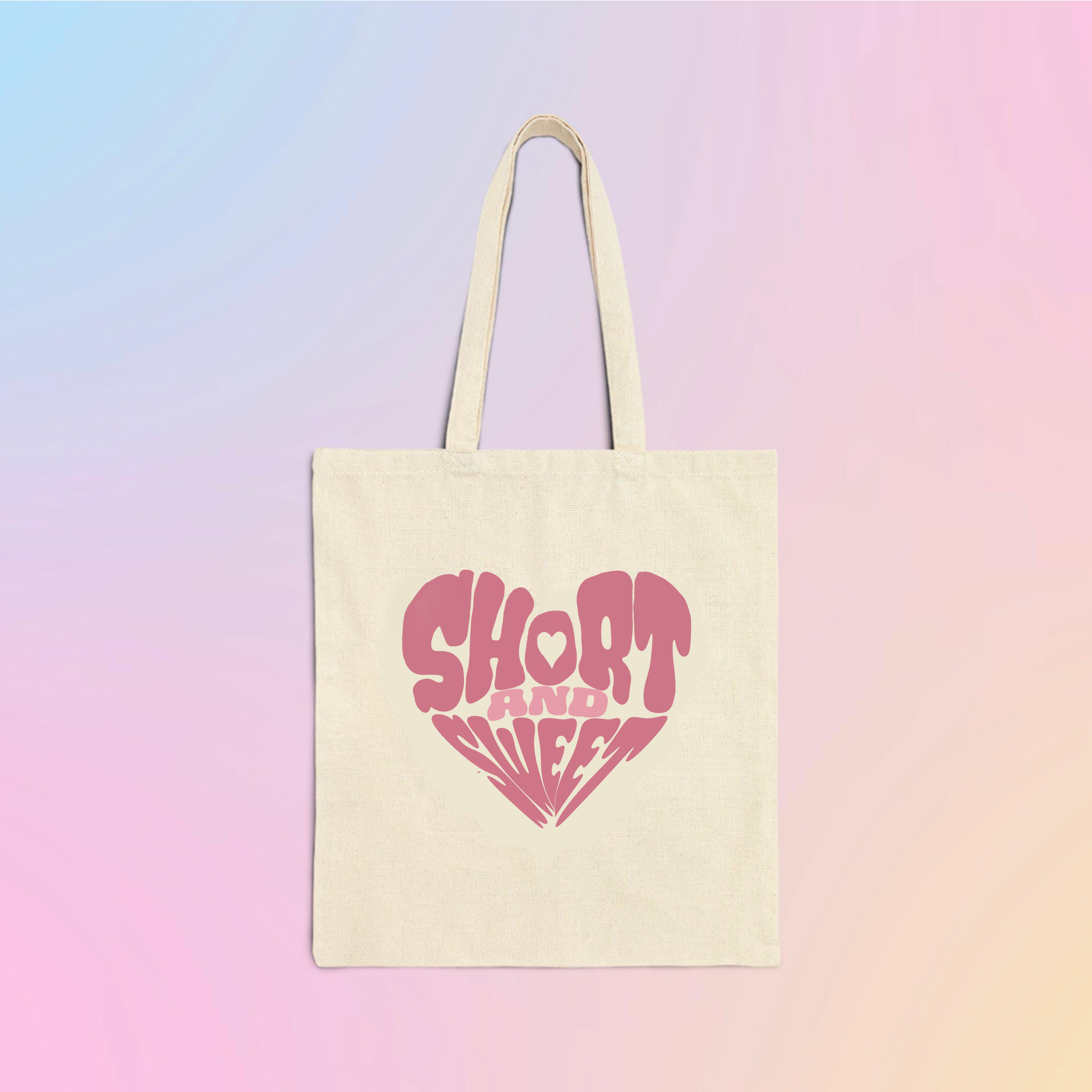 Short and Sweet Everyday Eco Friendly Cotton Canvas Tote Bag Short and Sweet Everyday Eco Friendly Cotton Canvas Tote Bag