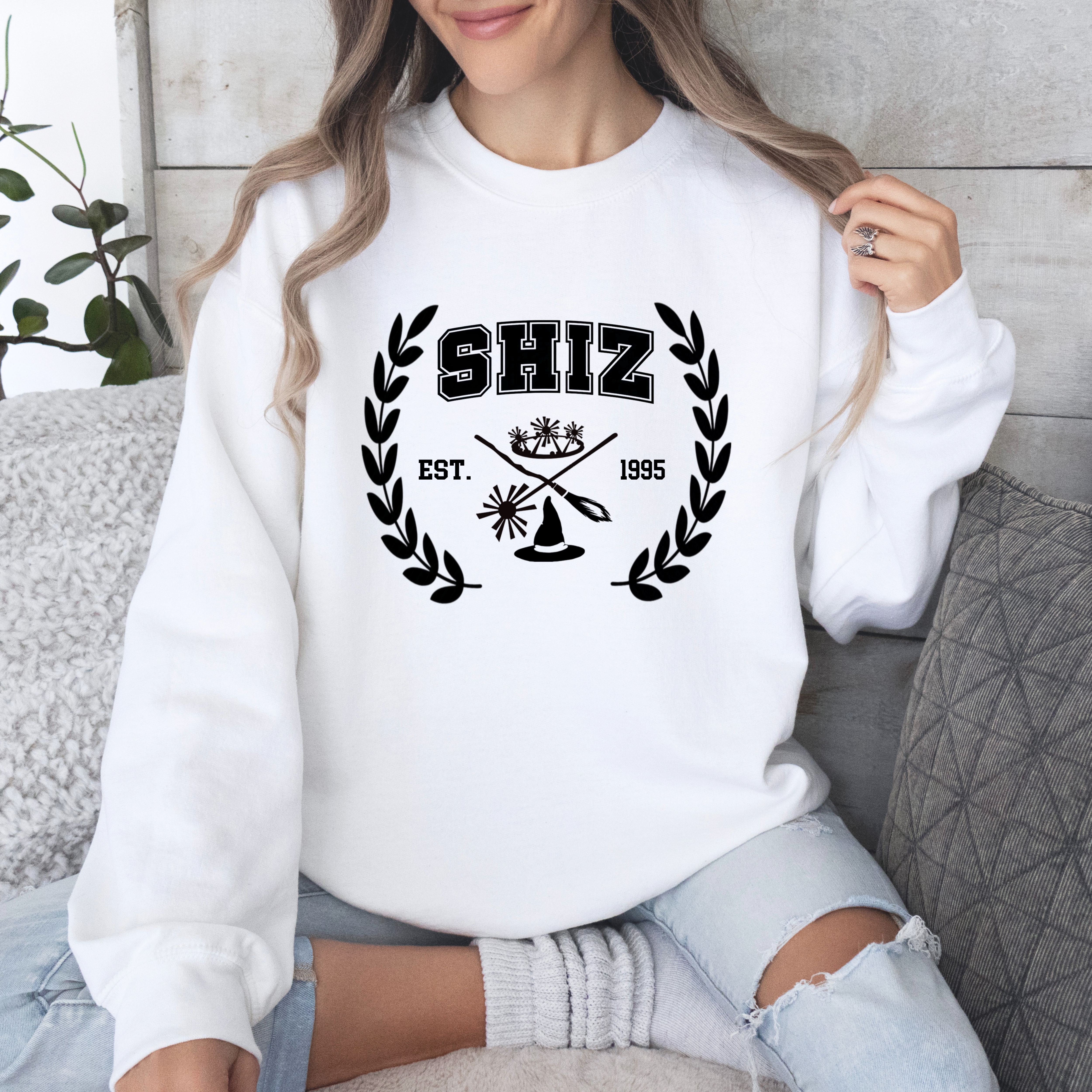 Wicked Shiz University College Sweatshirt, Wicked The Musical Movie, Elphaba and Galinda, Wicked Gift, Wizard of Oz Sweater, Defying Gravity product thumbnail image