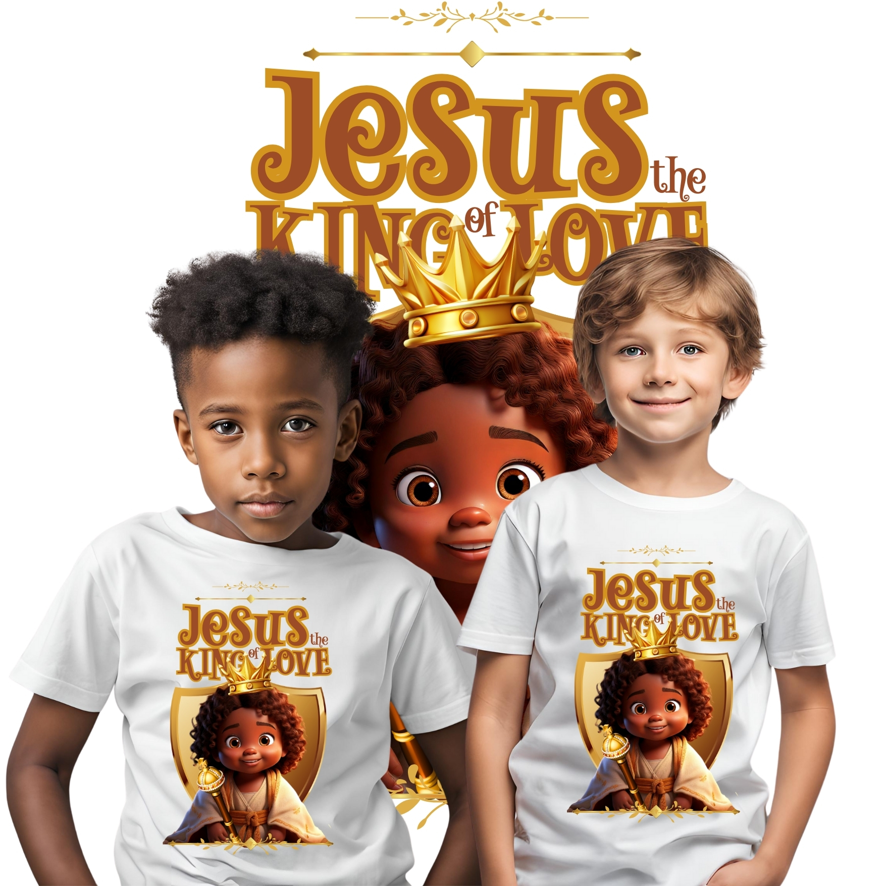 "Jesus the King of Love" Christmas T-Shirt for Kids "Jesus the King of Love" Christmas T-Shirt for Kids