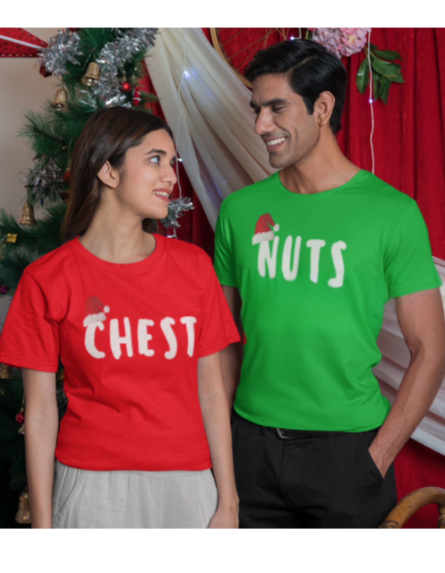 Funny NUTS Holiday Couples Unisex Heavy Cotton Tee product thumbnail image Funny NUTS Holiday Couples Unisex Heavy Cotton Tee product thumbnail image