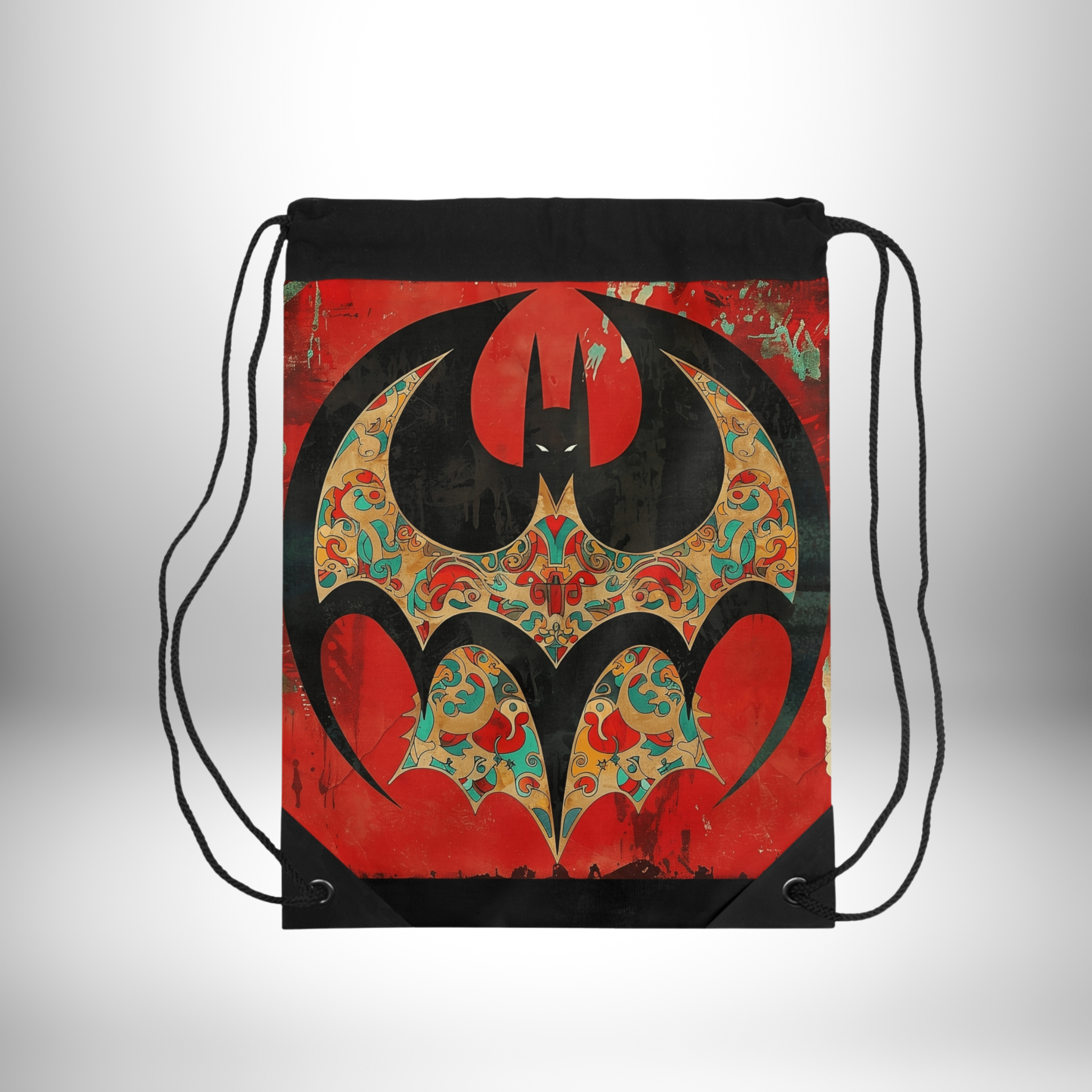 Bat Silhouette Drawstring Bag product thumbnail image Bat Silhouette Drawstring Bag product thumbnail image