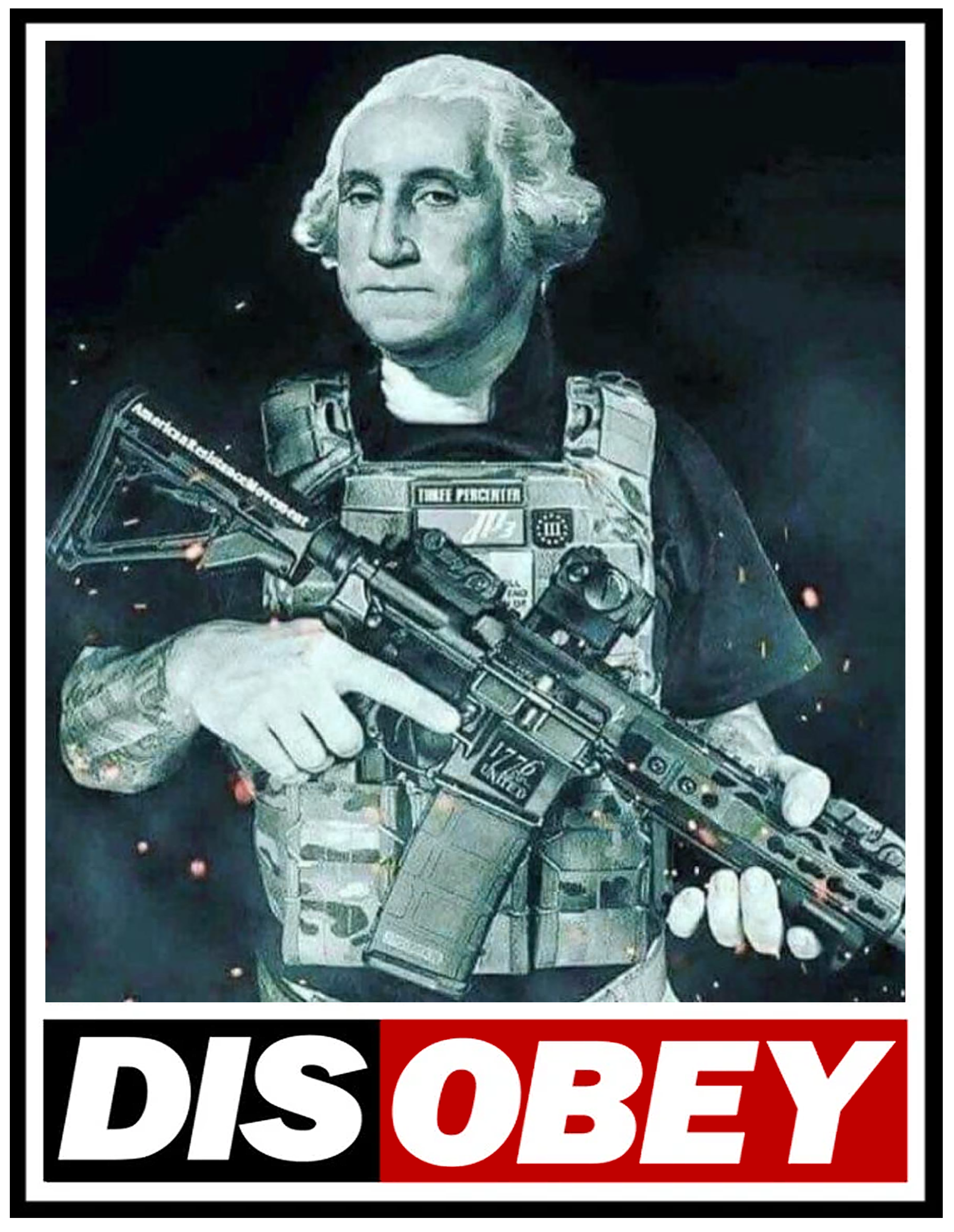 Unisex Heavy Cotton Tee-George Washington holding AR-15 product thumbnail image