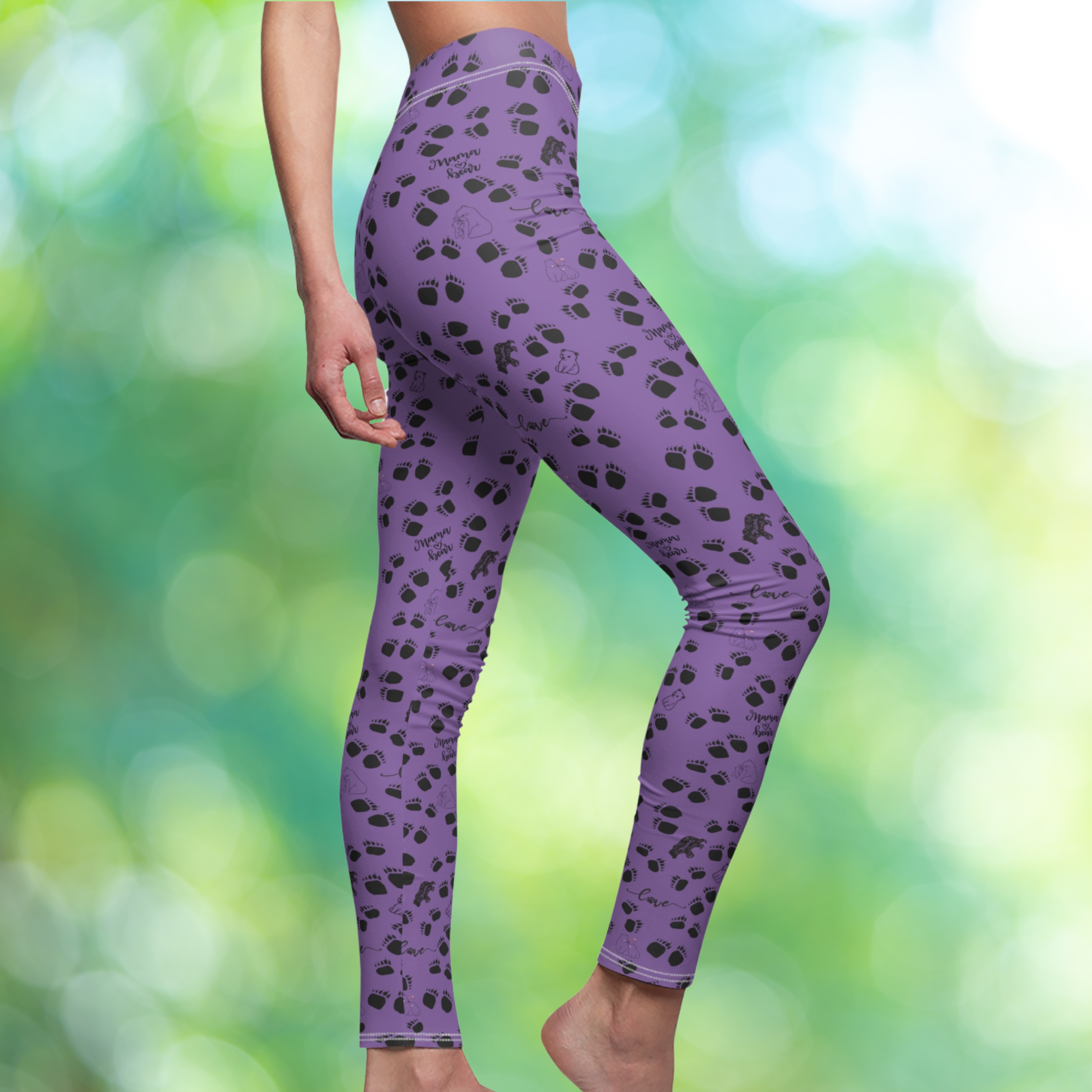 Mama Bear Leggings - Skinny Fit Elastic Pants, Bear Print Activewear, Cozy Gift for Moms, Stylish Nature-Inspired Wear Mama Bear Leggings - Skinny Fit Elastic Pants, Bear Print Activewear, Cozy Gift for Moms, Stylish Nature-Inspired Wear