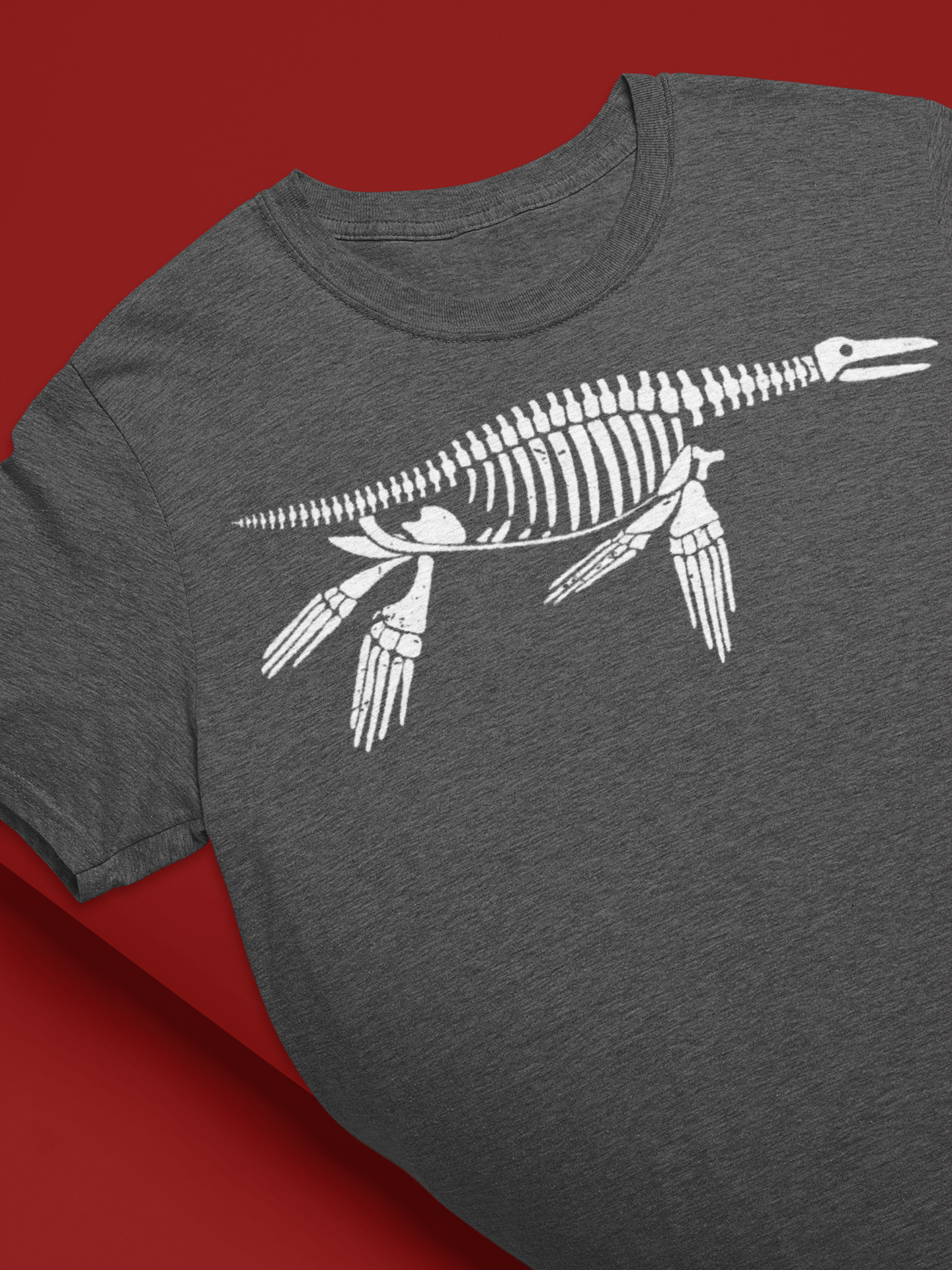 Plesiosaurus Skele- Bloodstone Hollow Original Heavy Cotton Tee product main image Plesiosaurus Skele- White- Bloodstone Hollow Original Heavy Cotton Tee product thumbnail image