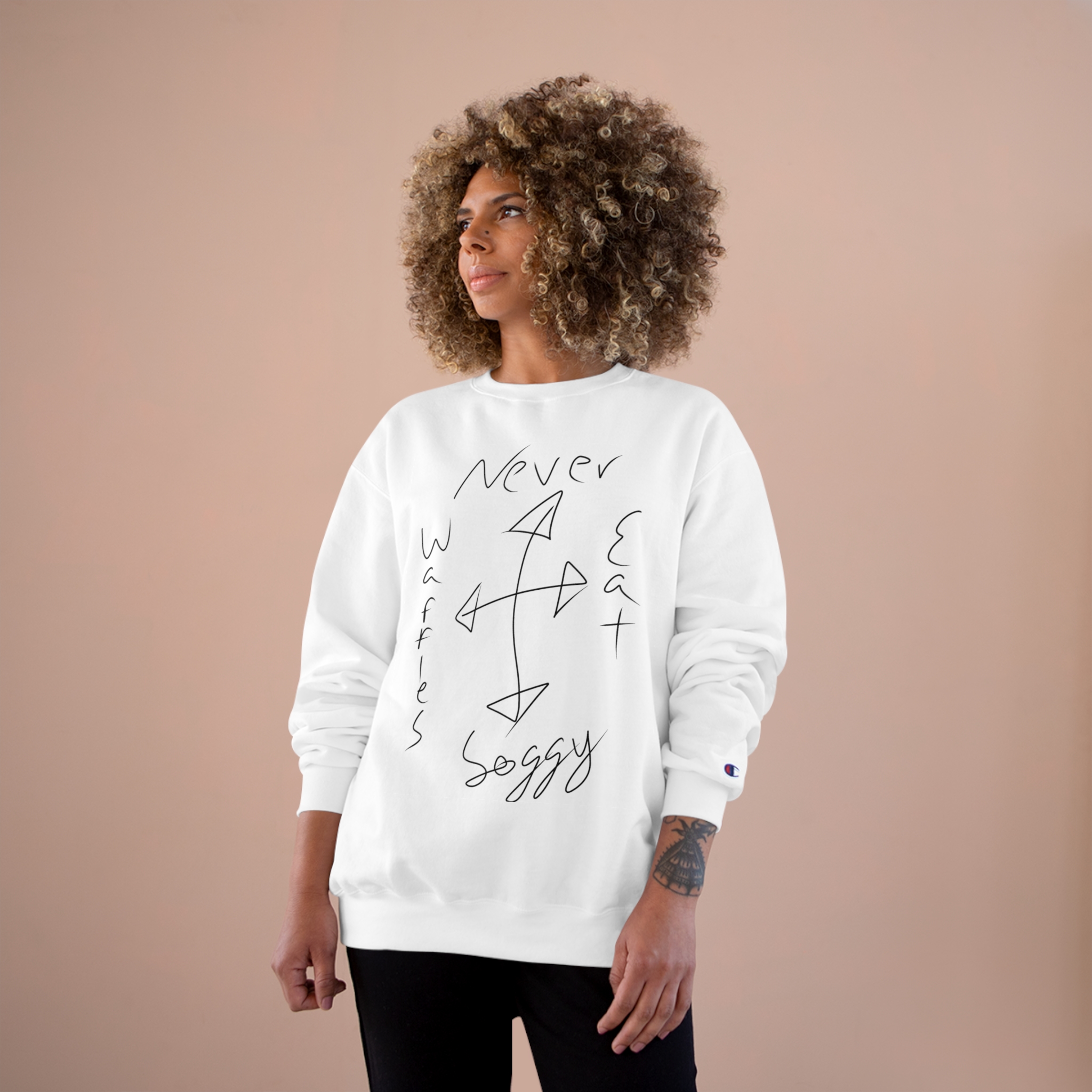 'Never Eat Soggy Waffles' x 'Nowhere to Go' Champion Crewneck product thumbnail image