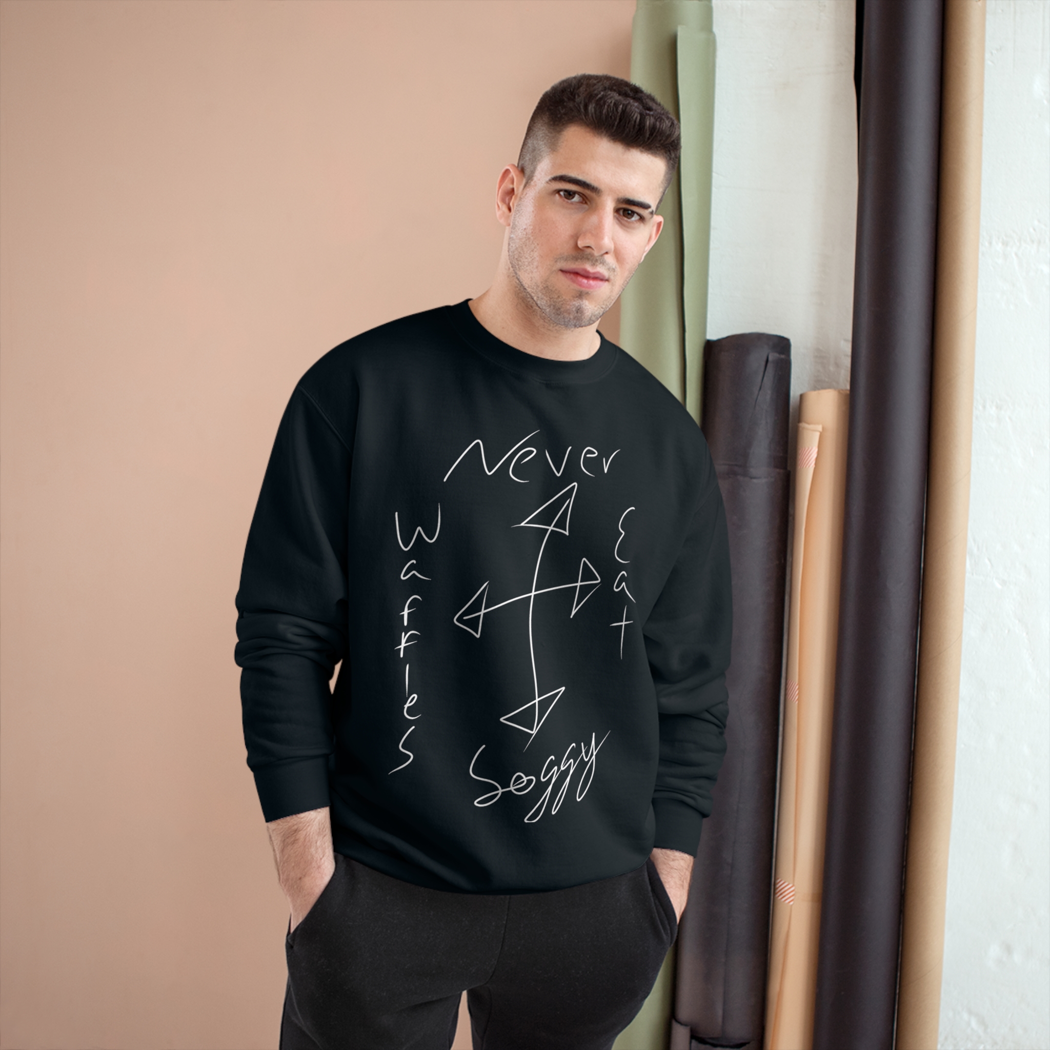 'Never Eat Soggy Waffles' x 'Nowhere to Go' Champion Crewneck product thumbnail image