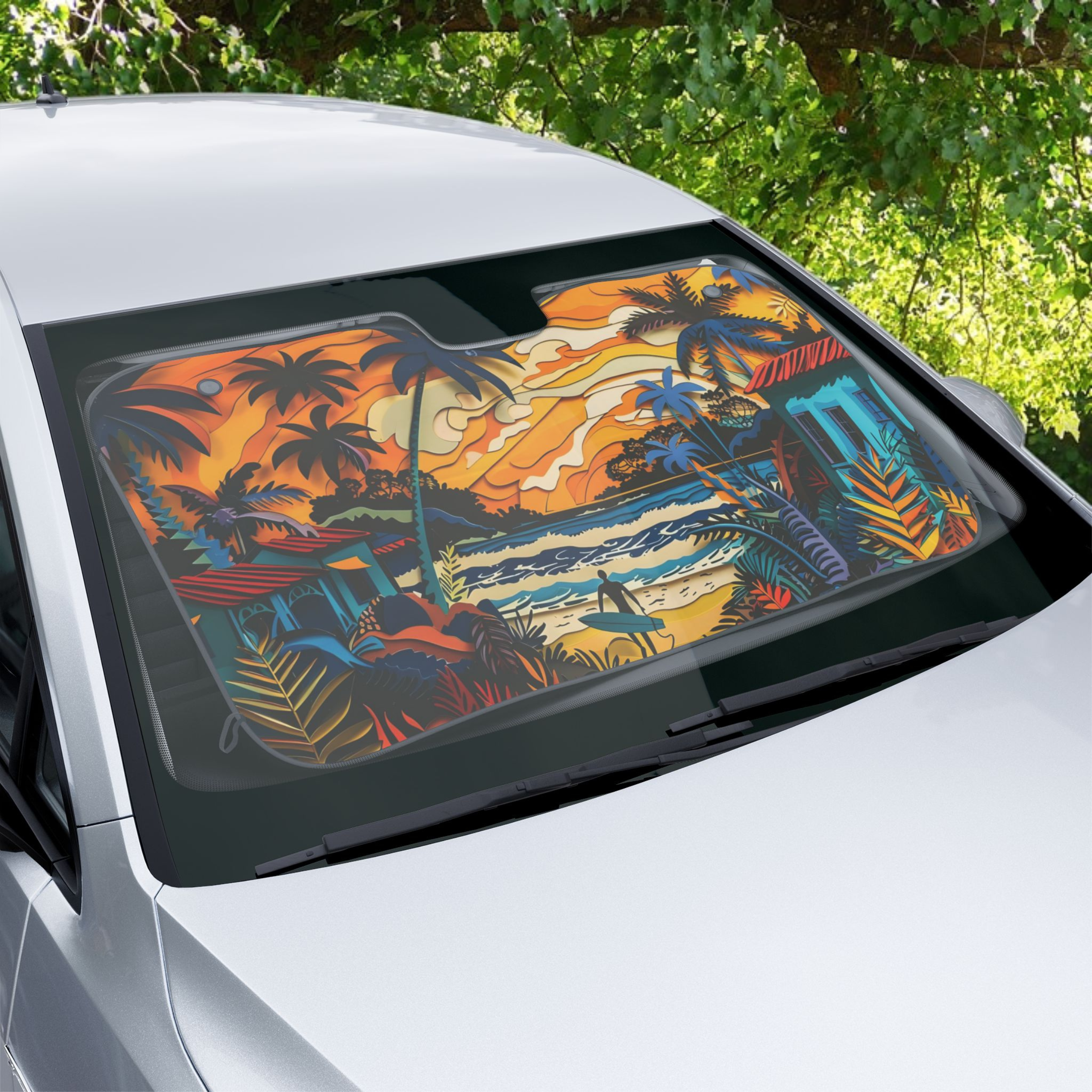 Surfer in Mexican Coast Village Sun Shade