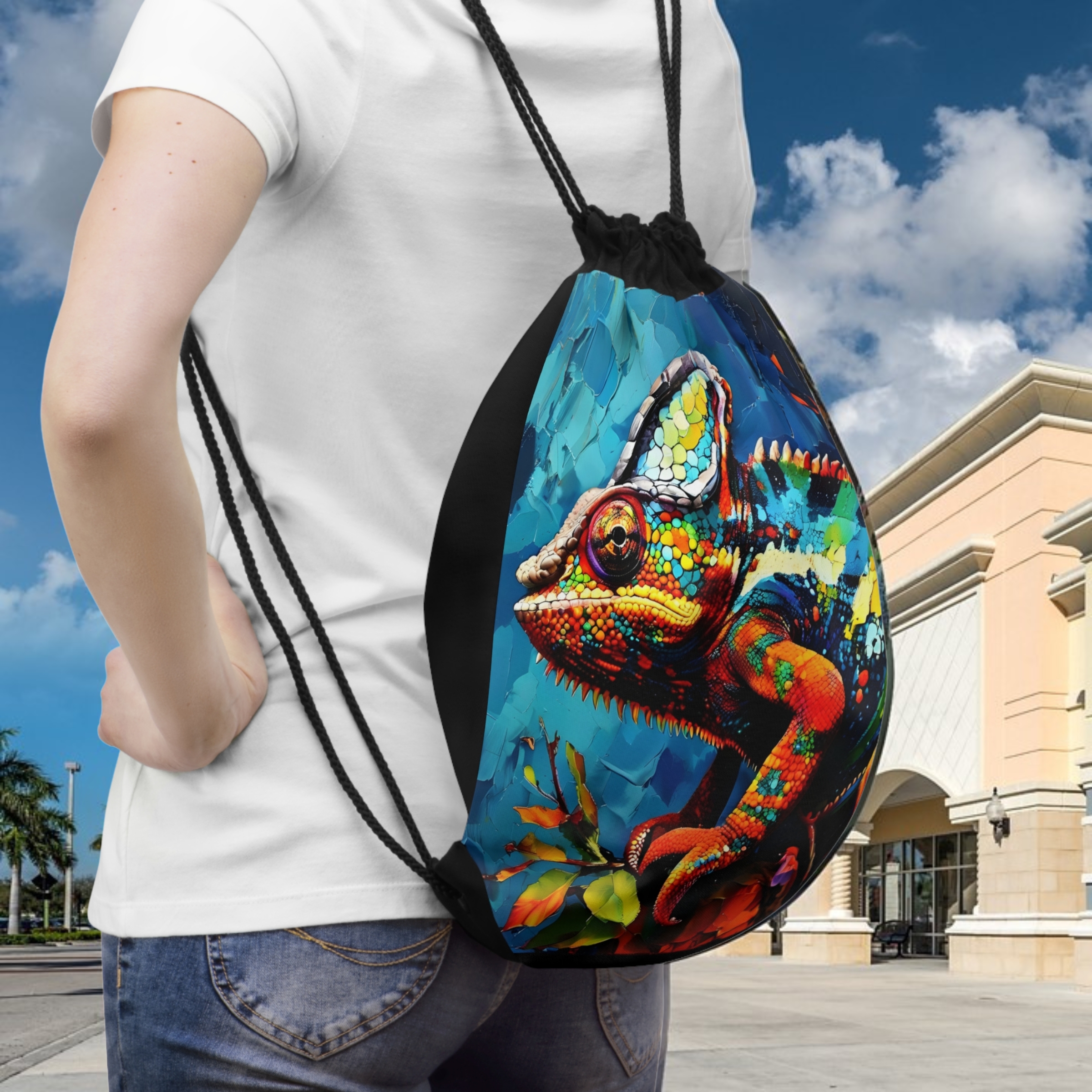 Colorful Chameleon Drawstring Bag product thumbnail image Colorful Chameleon Drawstring Bag product thumbnail image
