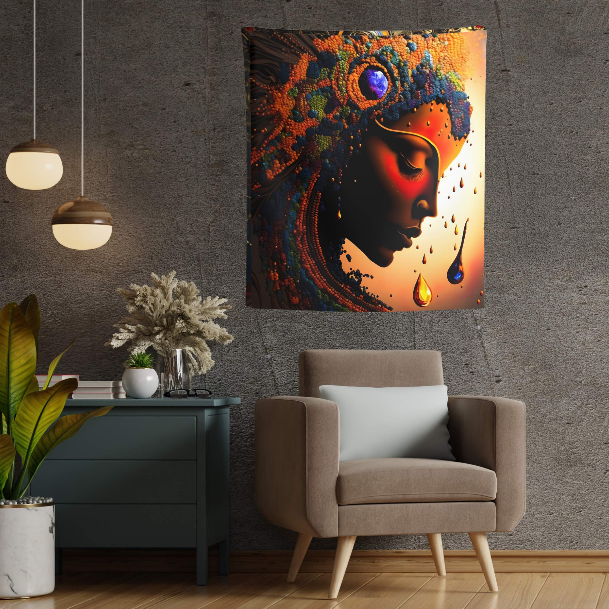 African Mythical Queen Wall Tapestries African Mythical Queen Wall Tapestries