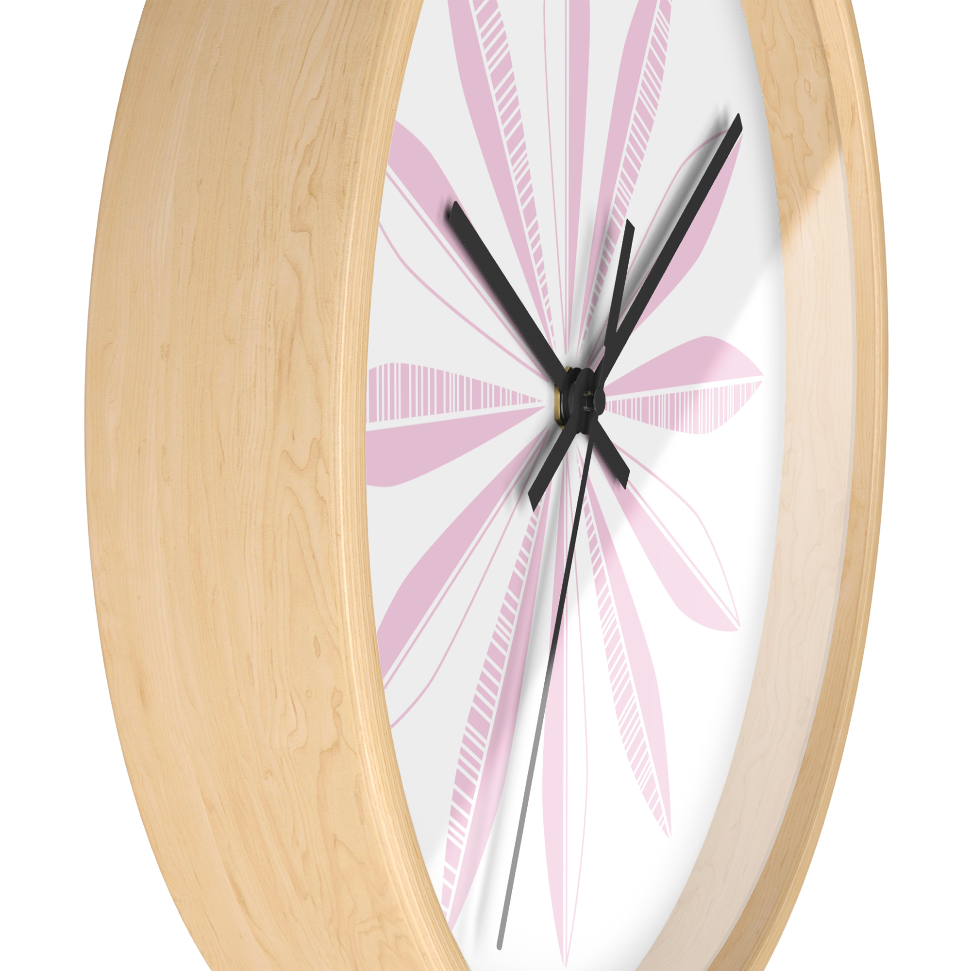 Retro Feathers Wall Clock in Ballerina on White product thumbnail image Retro Feathers Wall Clock in Ballerina on White product thumbnail image