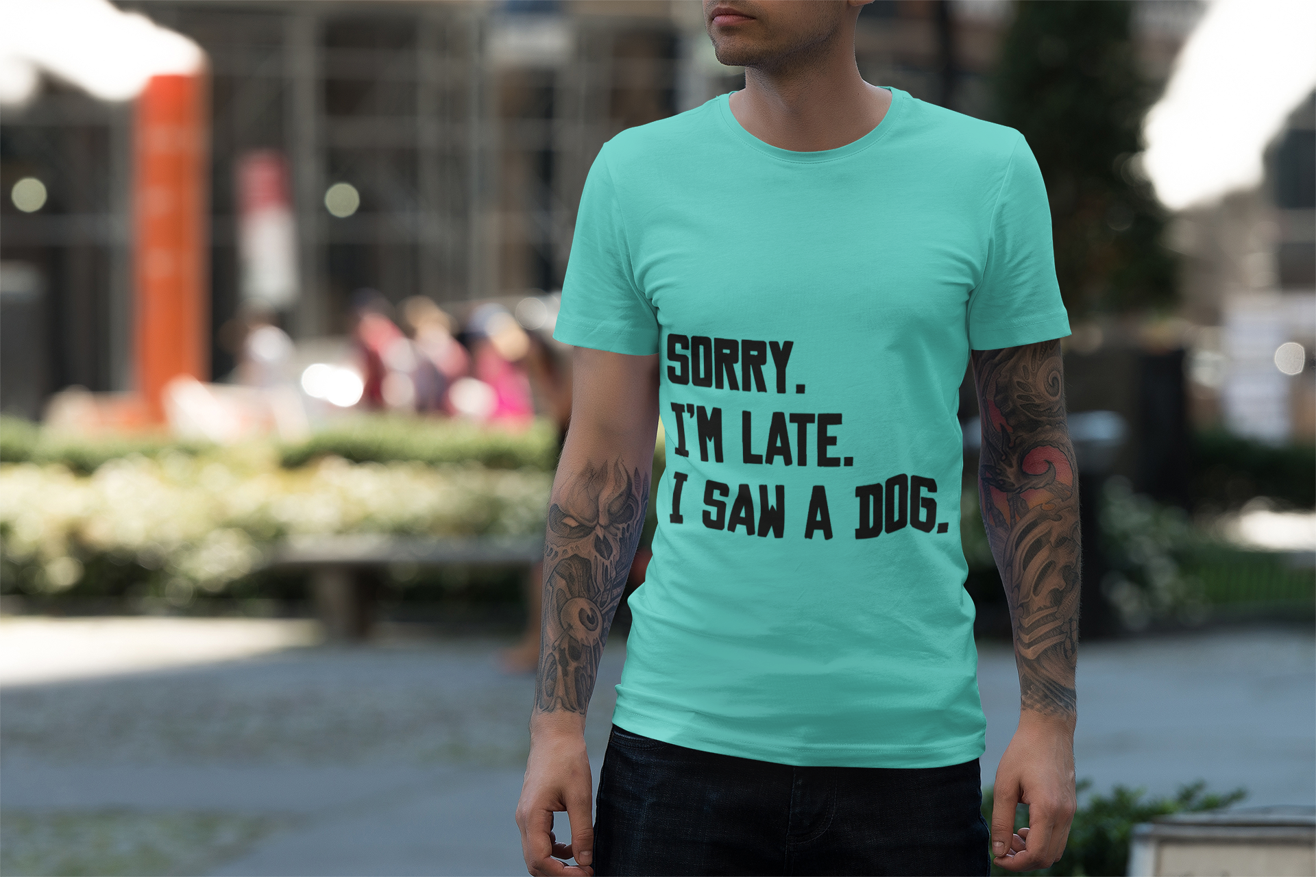 Dog Lover T-Shirt - Sorry Im Late, I Saw A Dog product thumbnail image Dog Lover T-Shirt - Sorry Im Late, I Saw A Dog product thumbnail image