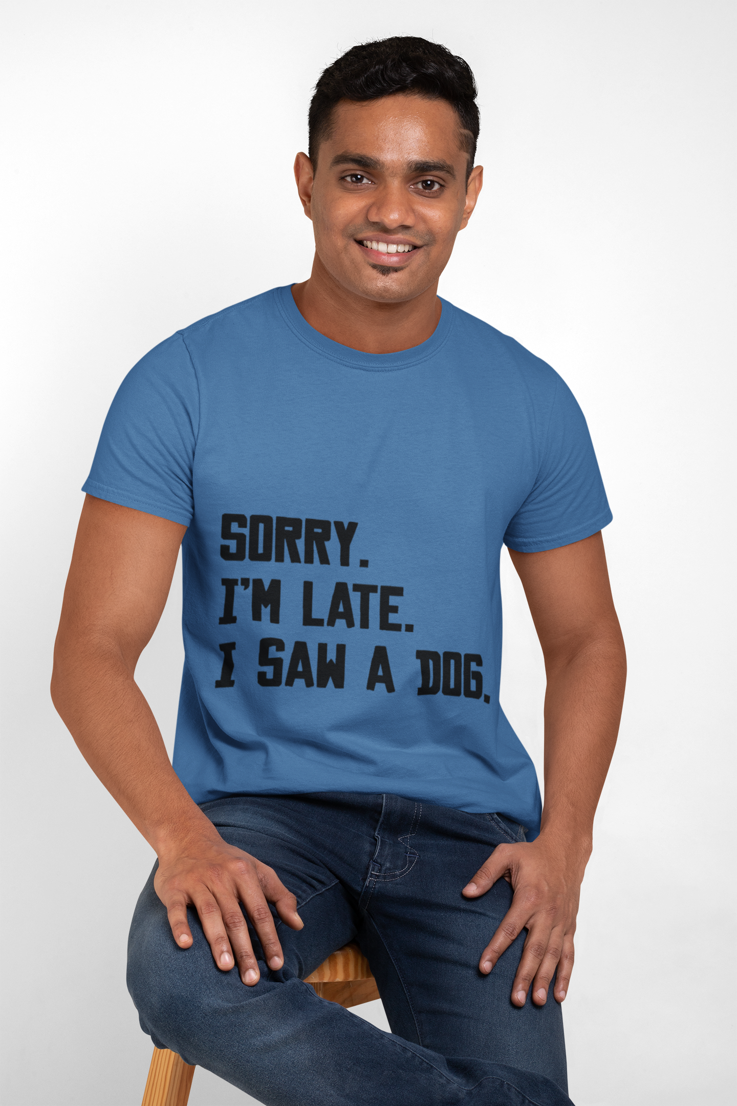 Dog Lover T-Shirt - Sorry Im Late, I Saw A Dog product thumbnail image Dog Lover T-Shirt - Sorry Im Late, I Saw A Dog product thumbnail image