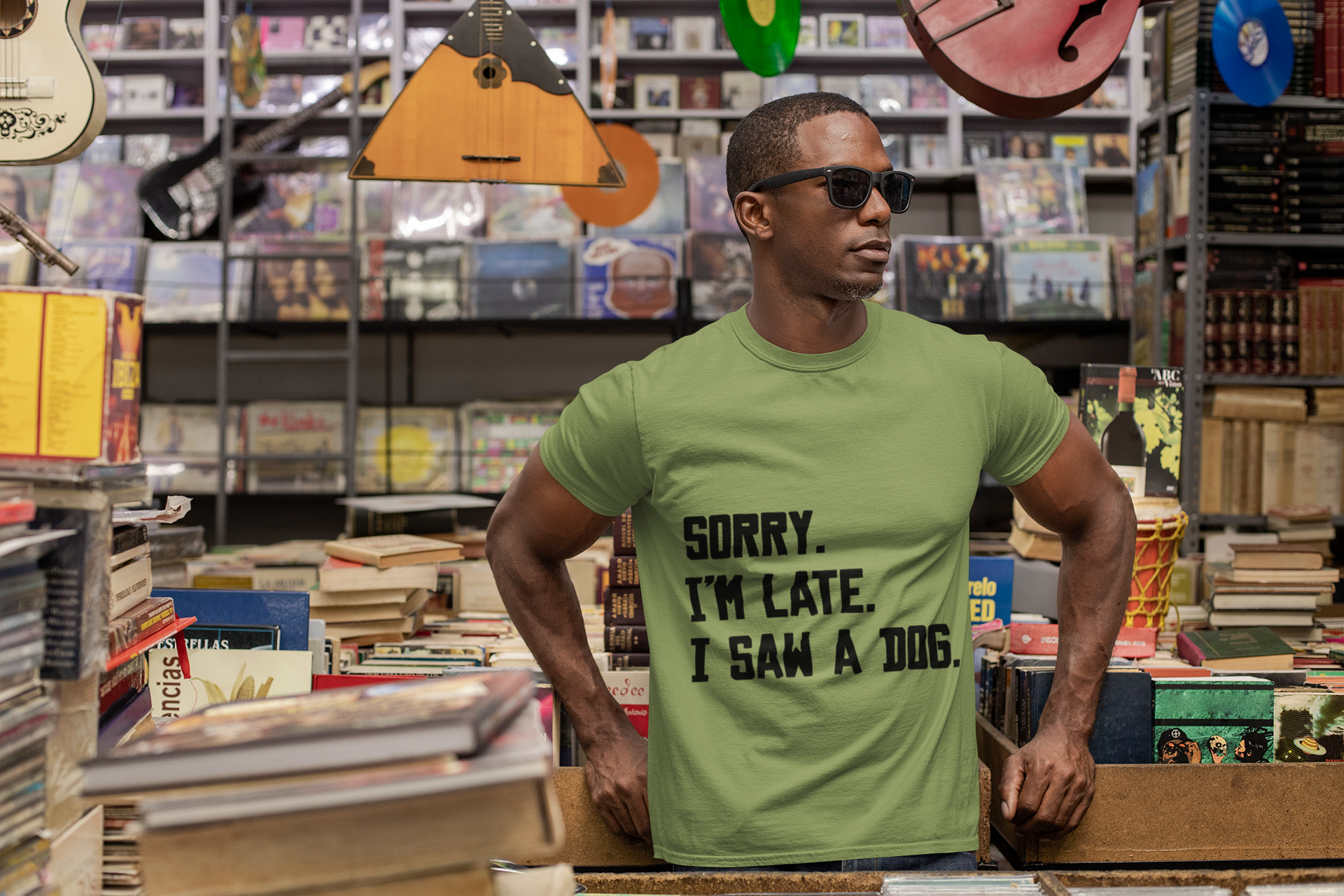 Dog Lover T-Shirt - Sorry Im Late, I Saw A Dog product thumbnail image Dog Lover T-Shirt - Sorry Im Late, I Saw A Dog product thumbnail image