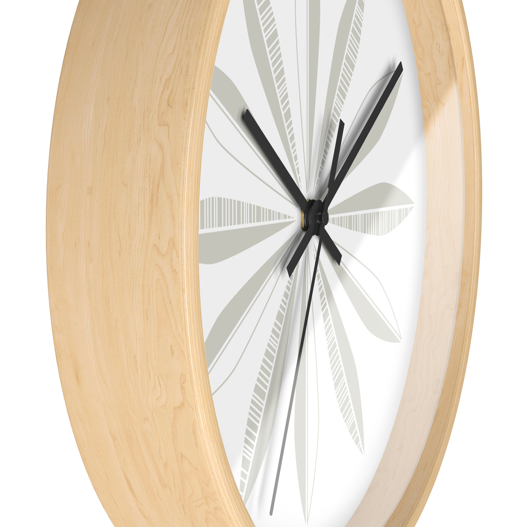 Retro Feathers Wall Clock in Dove on White product thumbnail image Retro Feathers Wall Clock in Dove on White product thumbnail image