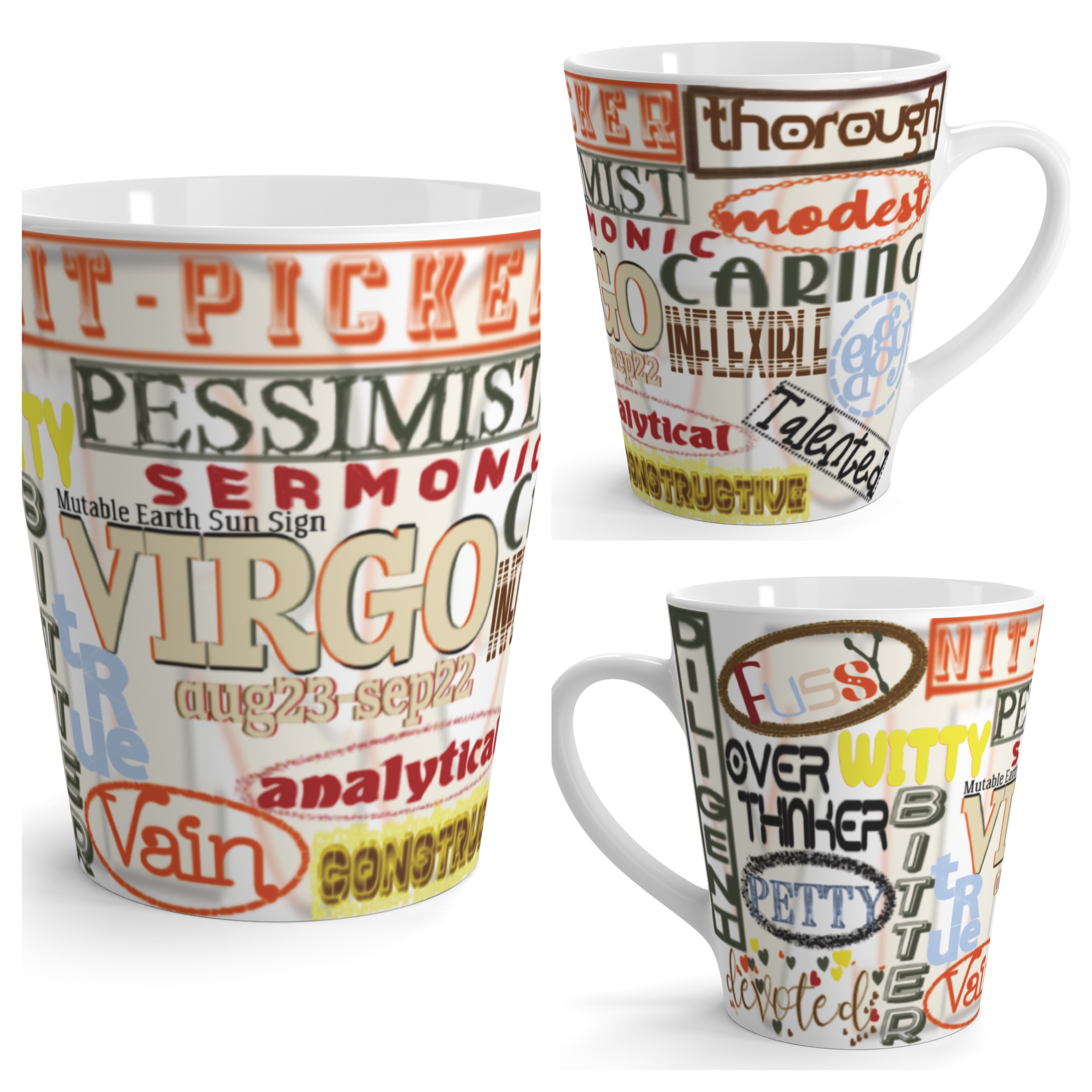 Virgo Traits Latte Mug 12oz product thumbnail image Virgo Traits Latte Mug 12oz product thumbnail image