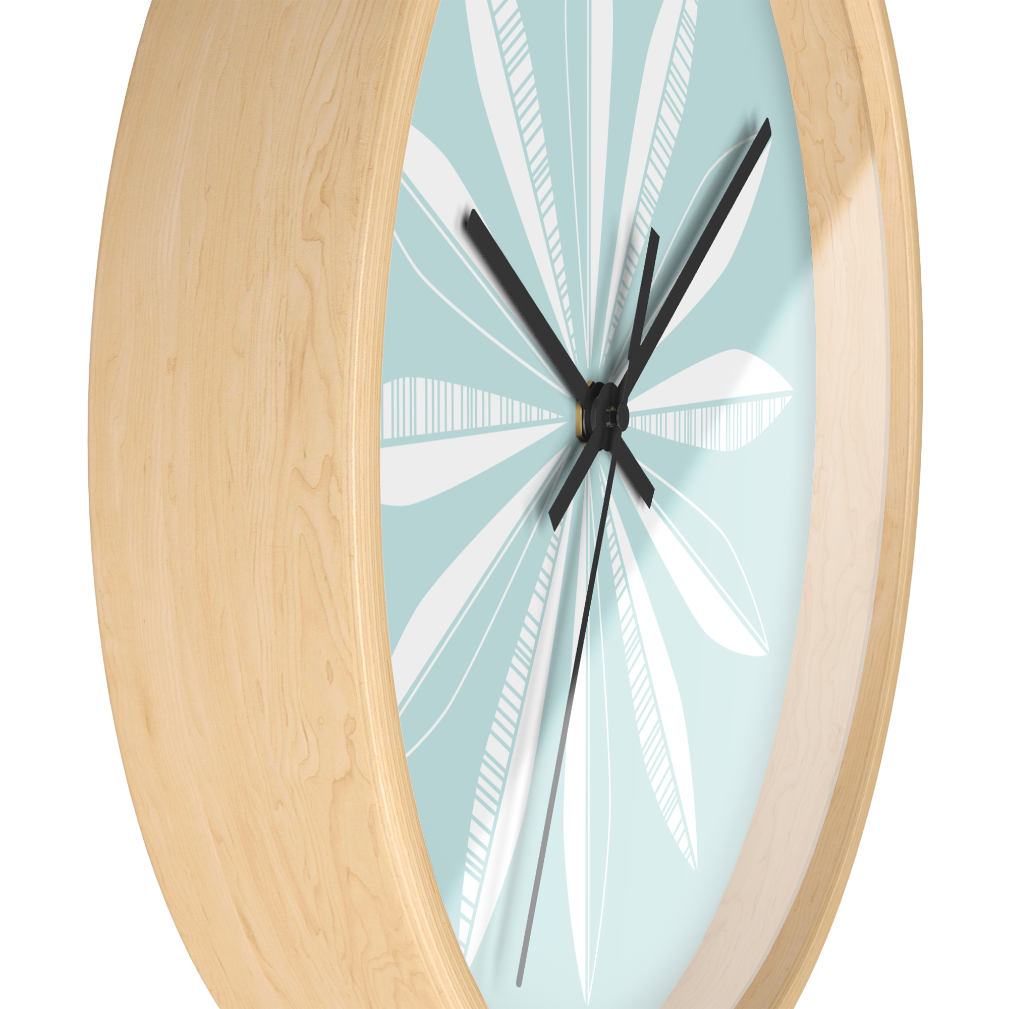 Retro Feathers Wall Clock in Sky product thumbnail image Retro Feathers Wall Clock in Sky product thumbnail image