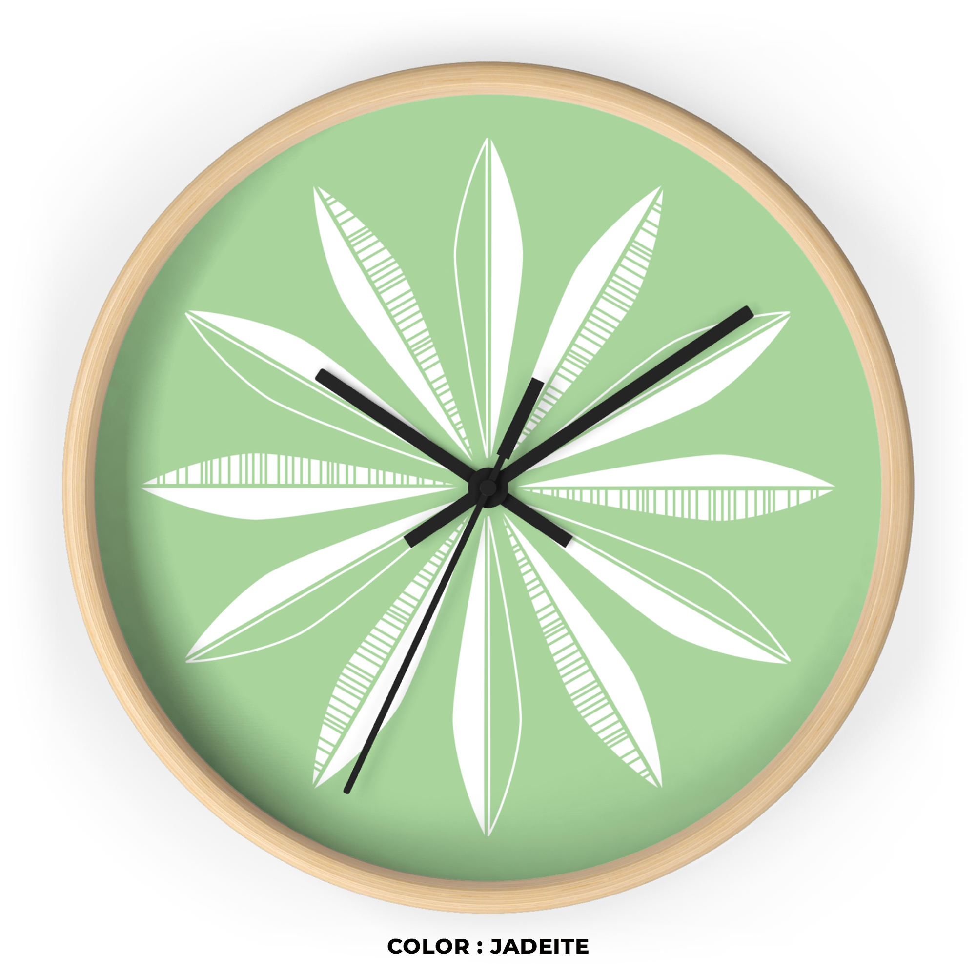 Retro Feather Wall Clock in Jadeite product thumbnail image Retro Feather Wall Clock in Jadeite product thumbnail image