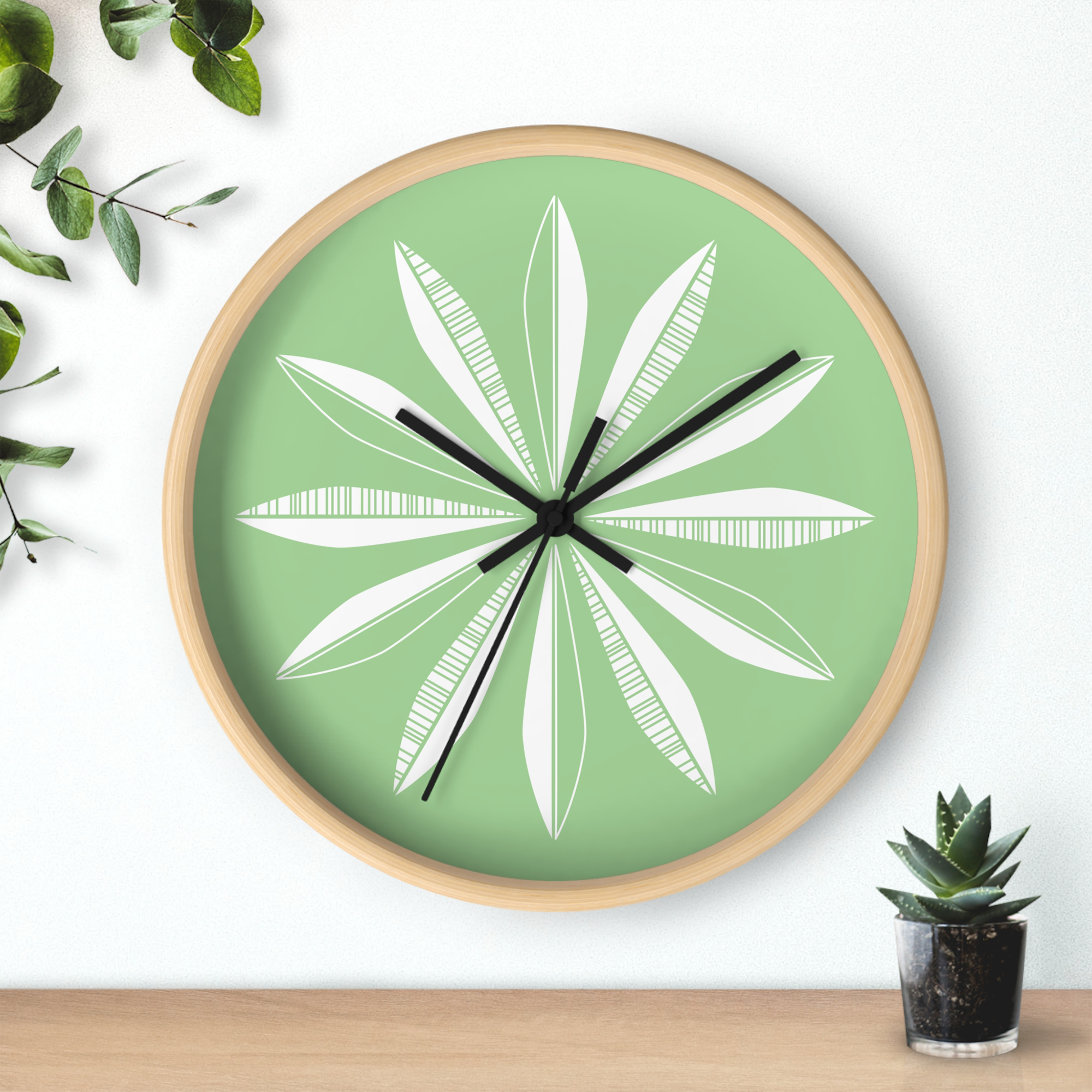 Retro Feather Wall Clock in Jadeite product thumbnail image Retro Feather Wall Clock in Jadeite product thumbnail image