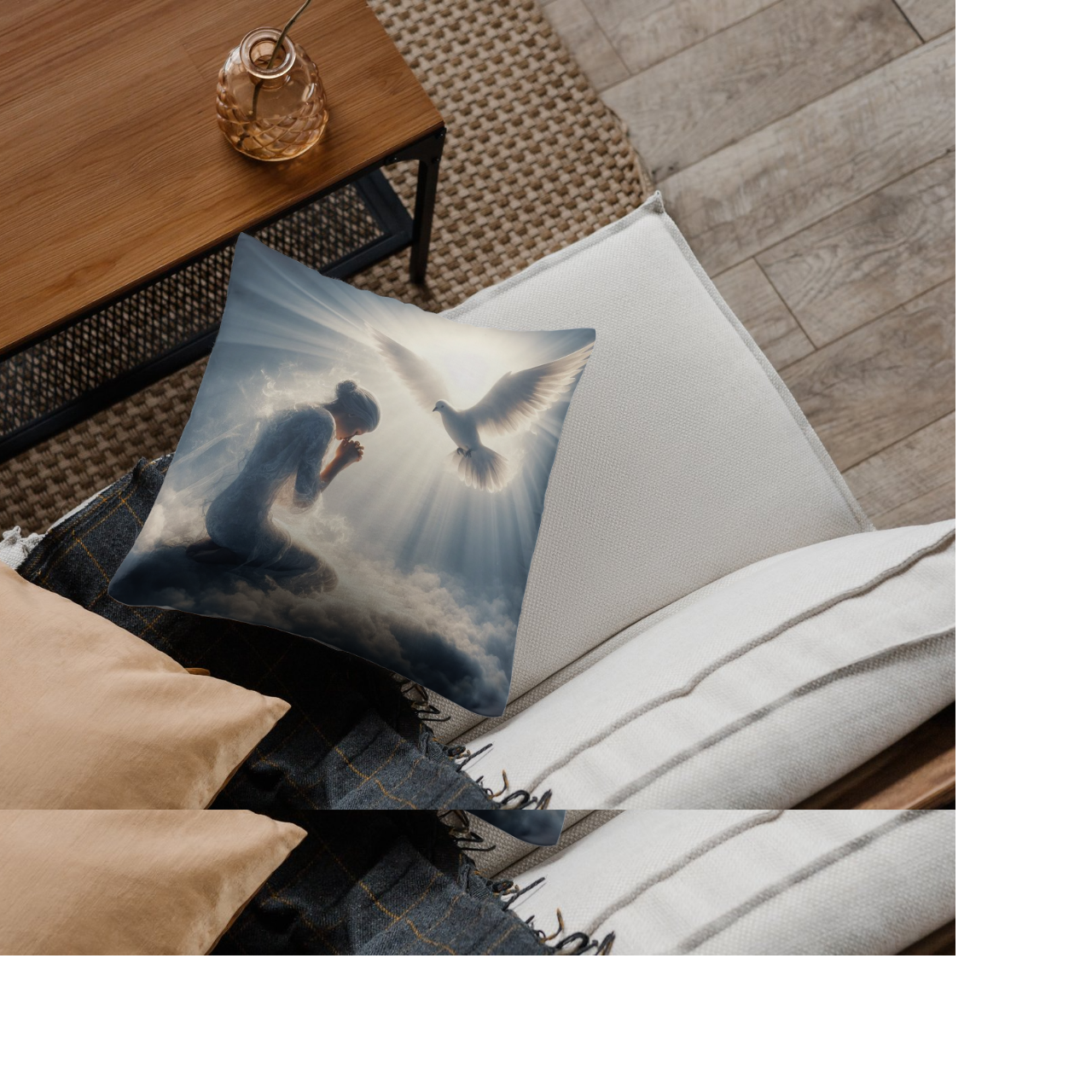 "In His Presence" /Faux Suede Square Pillow product thumbnail image "In His Presence" /Faux Suede Square Pillow product thumbnail image