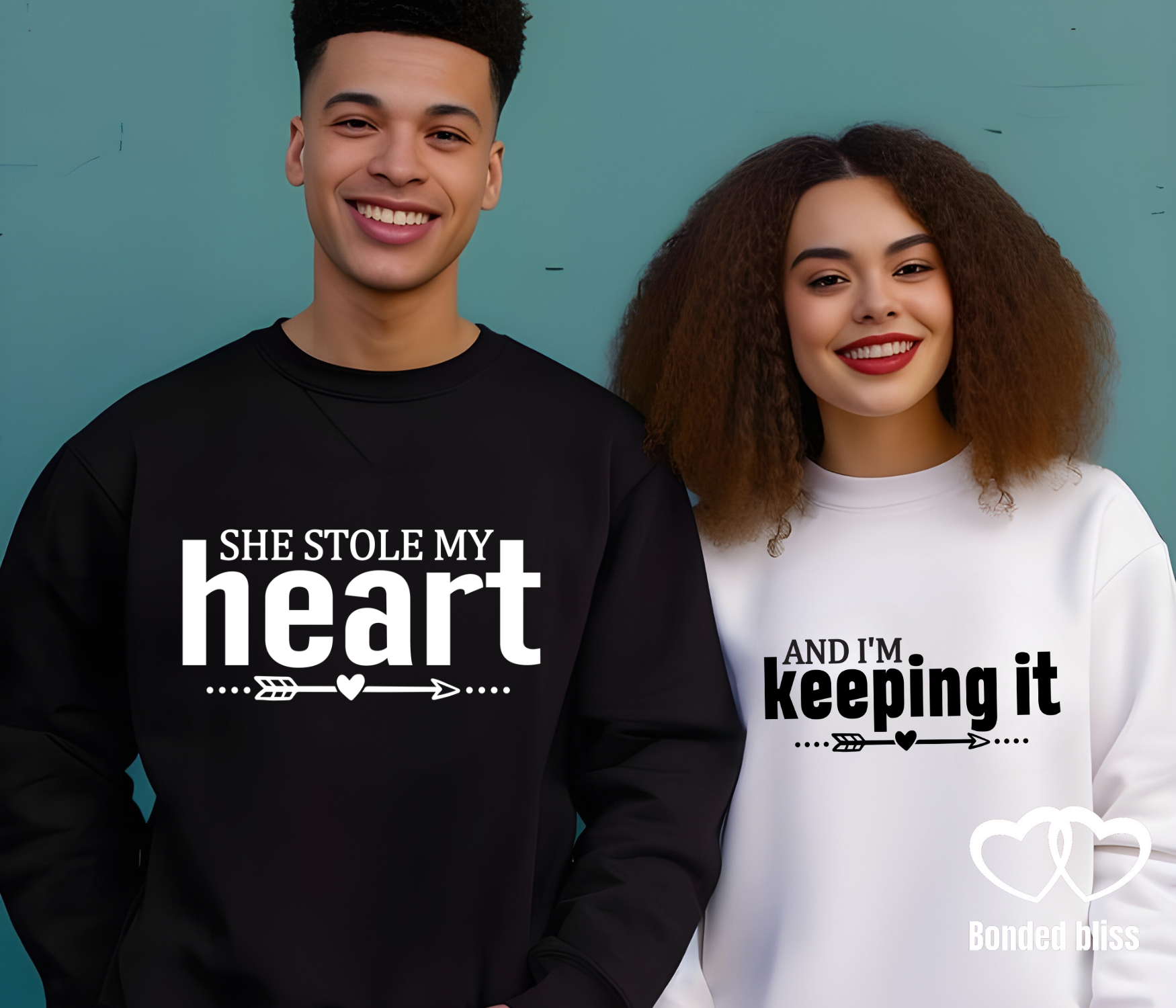 Unisex Heavy Blend Crewneck Sweatshirt - "She Stole My Heart" & "And I'm Keeping It" Matching Set Unisex Heavy Blend Crewneck Sweatshirt - "She Stole My Heart" & "And I'm Keeping It" Matching Set