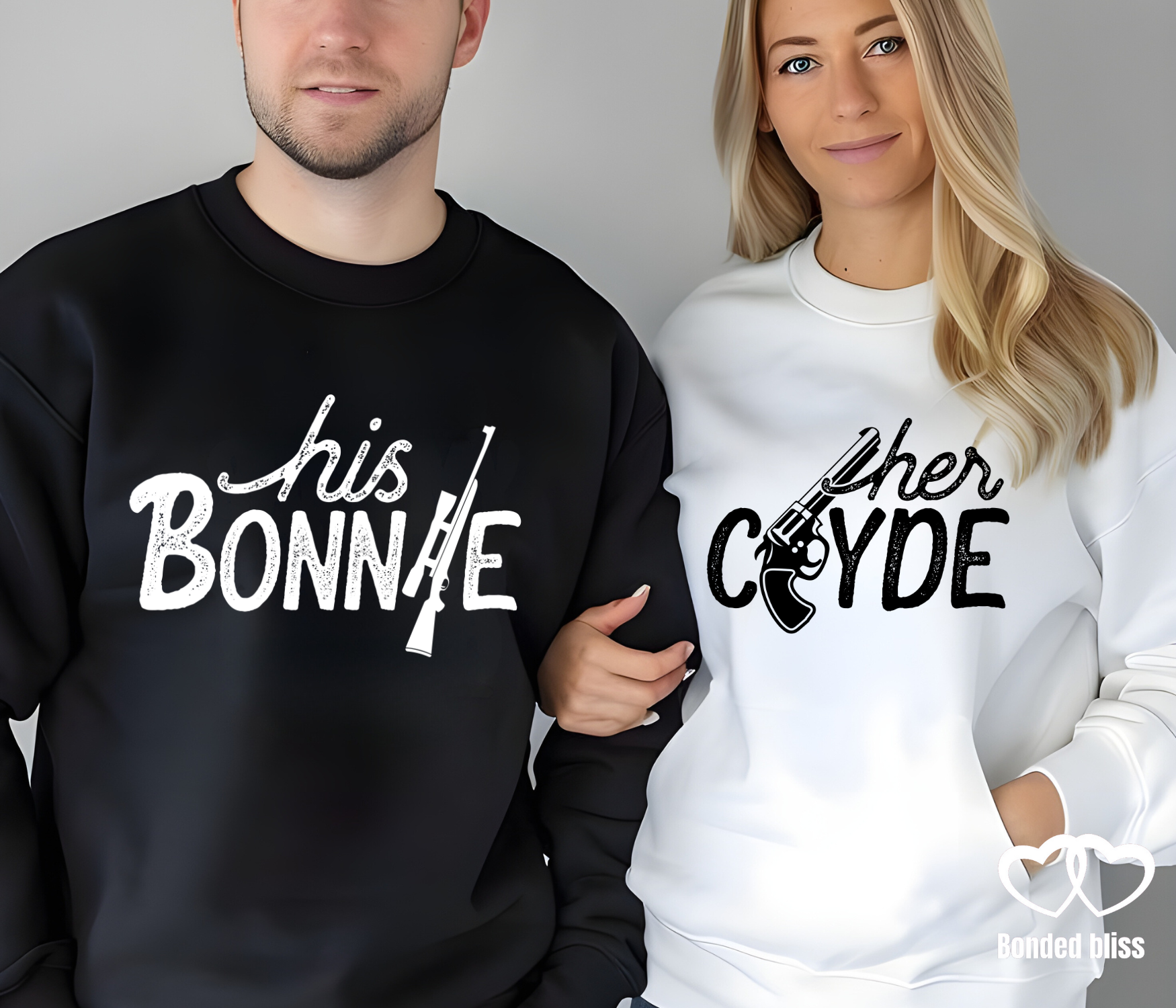 His Bonnie & Her Clyde Matching Sweatshirts product thumbnail image His Bonnie & Her Clyde Matching Sweatshirts product thumbnail image
