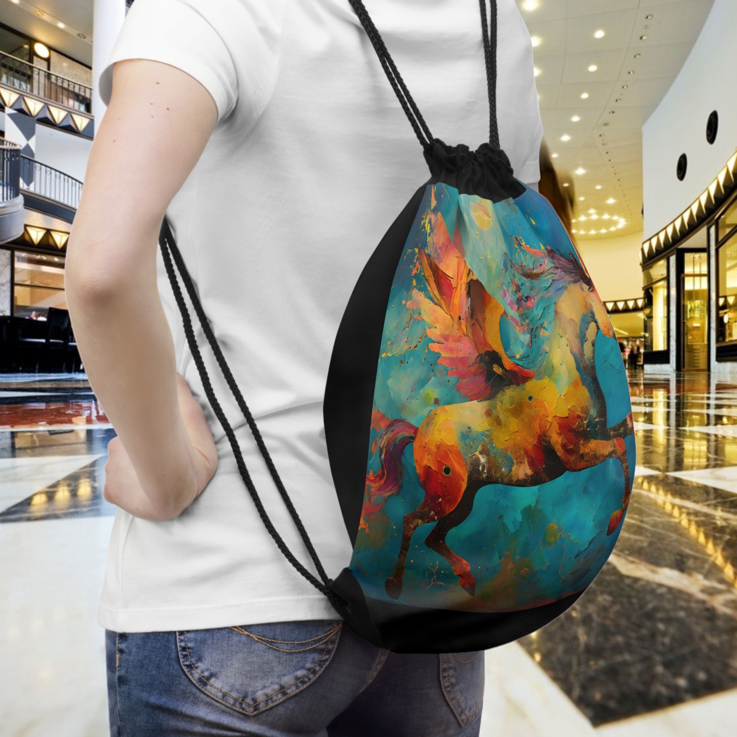 Flying Unicorn Drawstring Bag product thumbnail image Flying Unicorn Drawstring Bag product thumbnail image