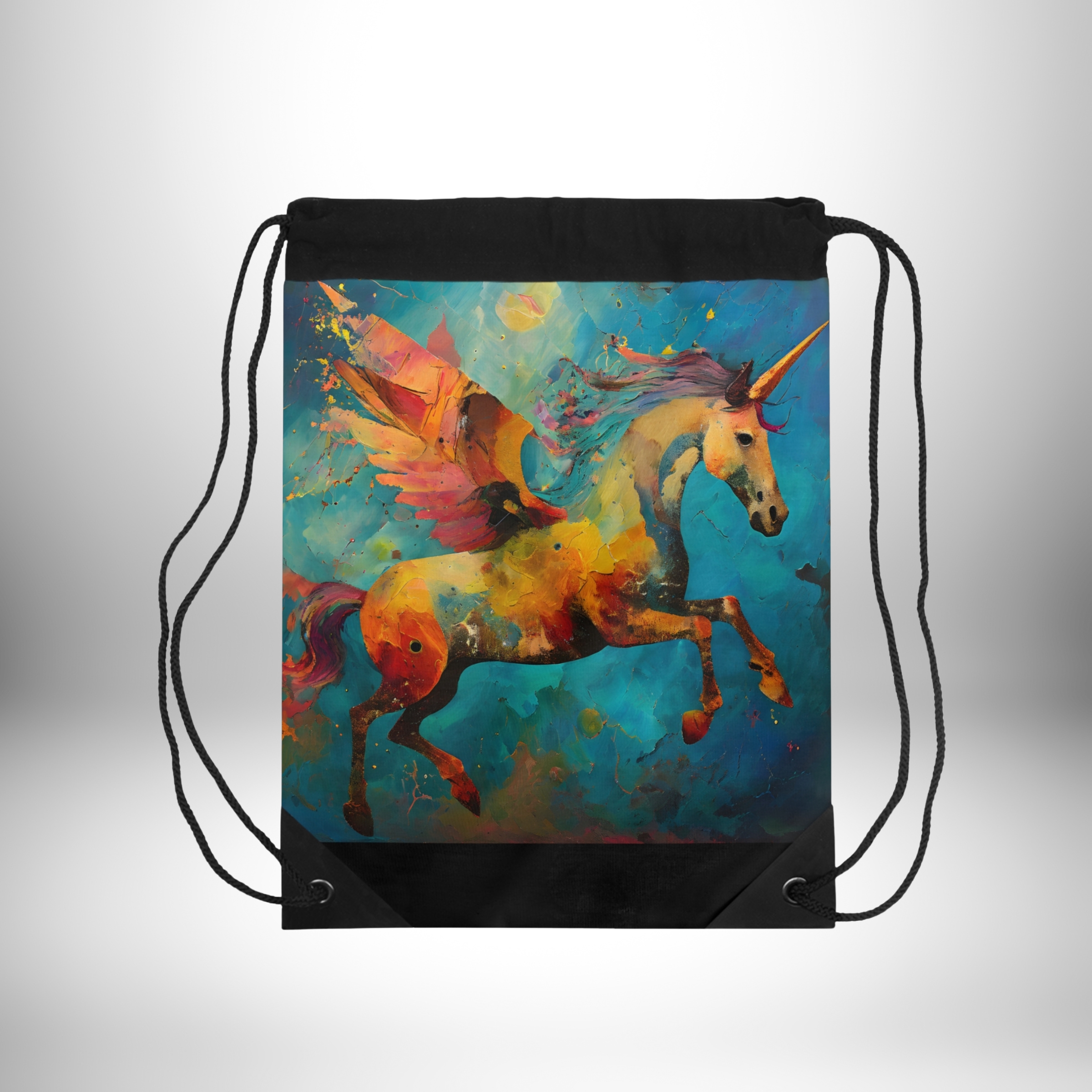 Flying Unicorn Drawstring Bag product thumbnail image Flying Unicorn Drawstring Bag product thumbnail image