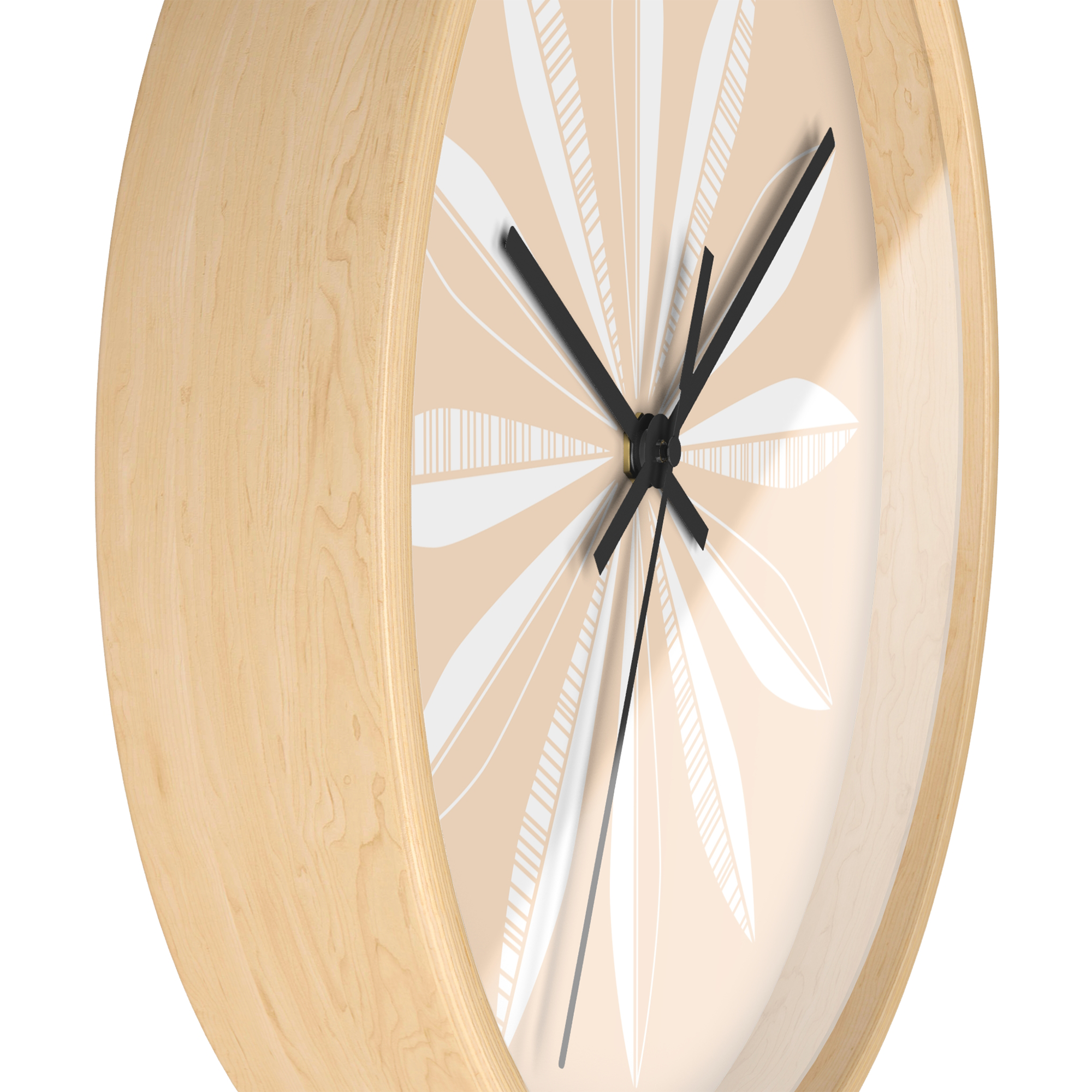 Retro Feathers Wall Clock in Scallop product thumbnail image Retro Feathers Wall Clock in Scallop product thumbnail image