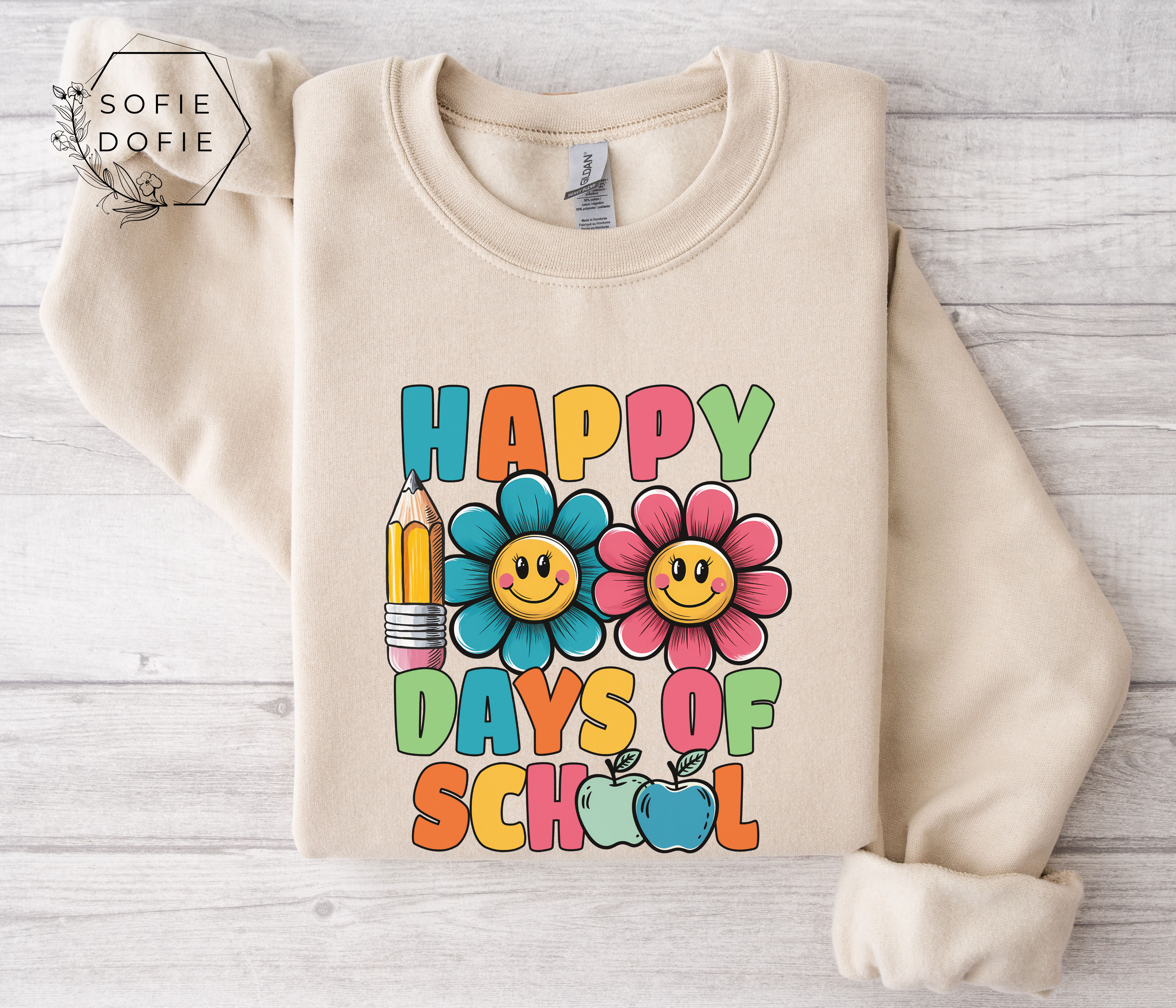 Happy 100 Days of School Sweatshirt, 100 Day Sweatshirt, 100th Day Of School Celebration, Teacher Team Sweatshirts, Cute Teacher Gift product thumbnail image Happy 100 Days of School Sweatshirt, 100 Day Sweatshirt, 100th Day Of School Celebration, Teacher Team Sweatshirts, Cute Teacher Gift product thumbnail image