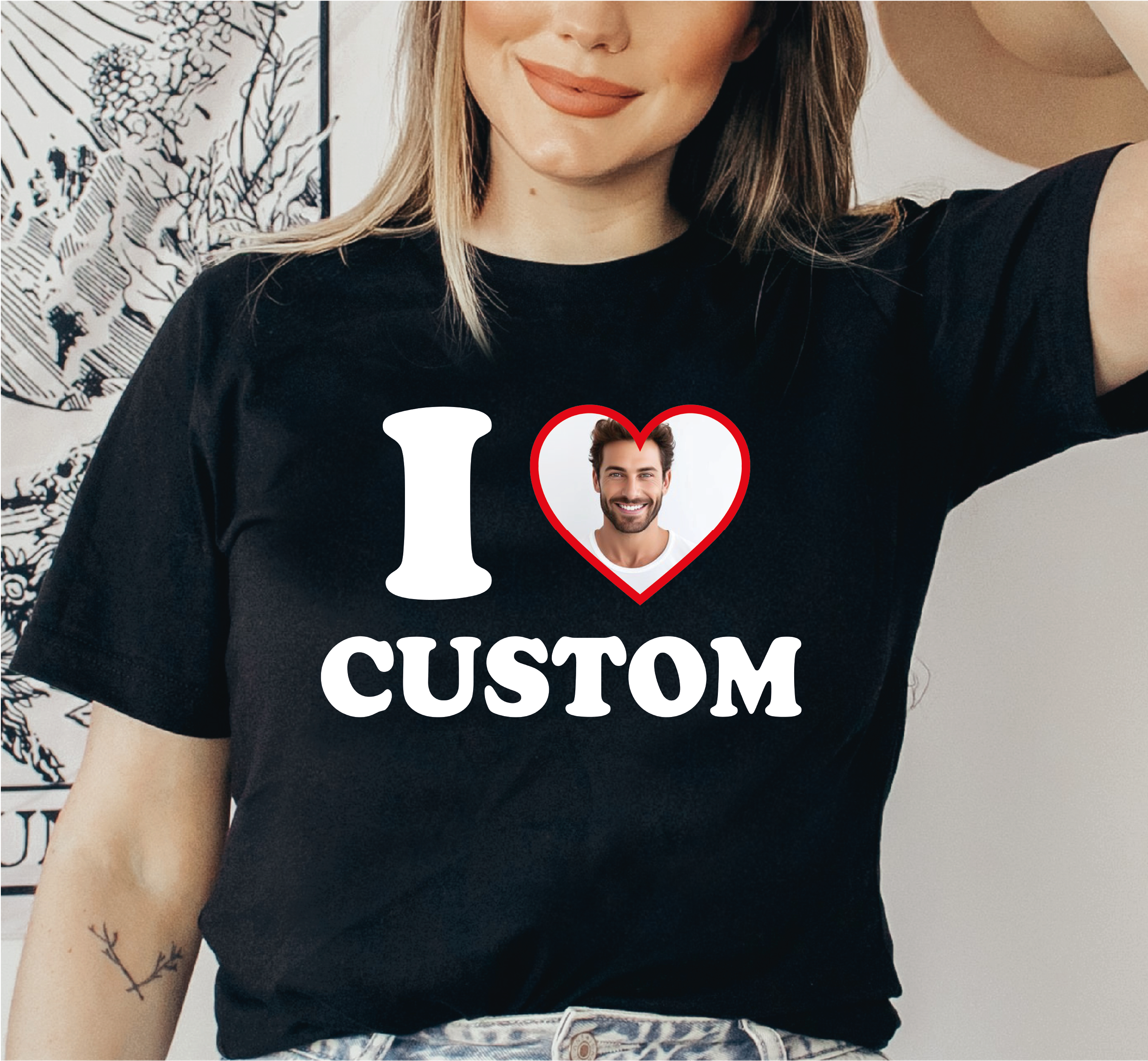 I Love Photo Shirt I Heart Custom Shirt Valentine's Day Customizable Unisex Shirt Personalized Gift Shirt For Him Gift For Her P-115 I Love Photo Shirt I Heart Custom Shirt Valentine's Day Customizable Unisex Shirt Personalized Gift Shirt For Him Gift For Her P-115
