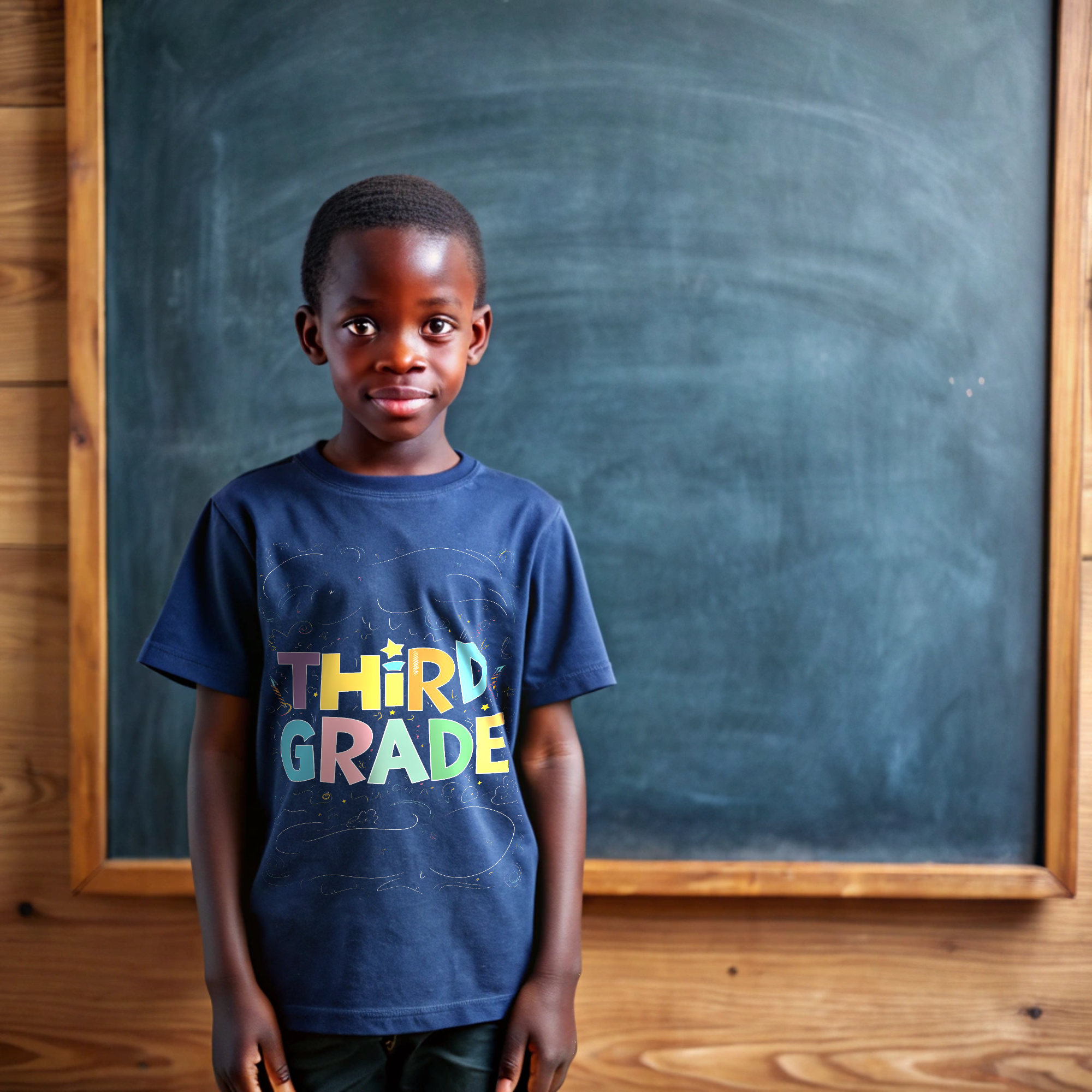 Colorful Third Grade Kid's Size T-Shirt - Fun Chalkboard Style Back-to-School Shirt product thumbnail image Colorful Third Grade Kid's Size T-Shirt - Fun Chalkboard Style Back-to-School Shirt product thumbnail image