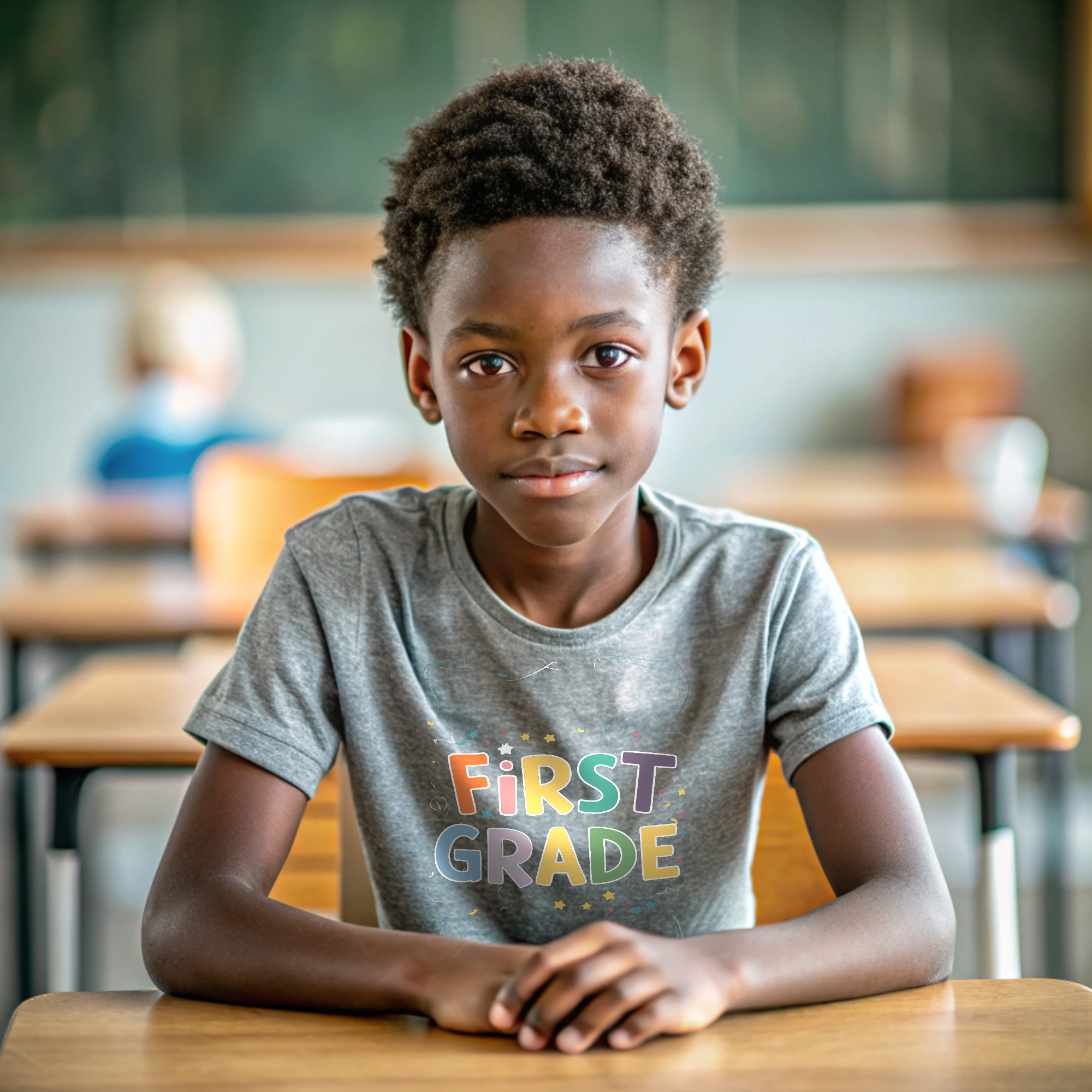 Colorful First Grade Kid's Size T-Shirt - Fun Chalkboard Style Back-to-School Shirt product thumbnail image Colorful First Grade Kid's Size T-Shirt - Fun Chalkboard Style Back-to-School Shirt product thumbnail image