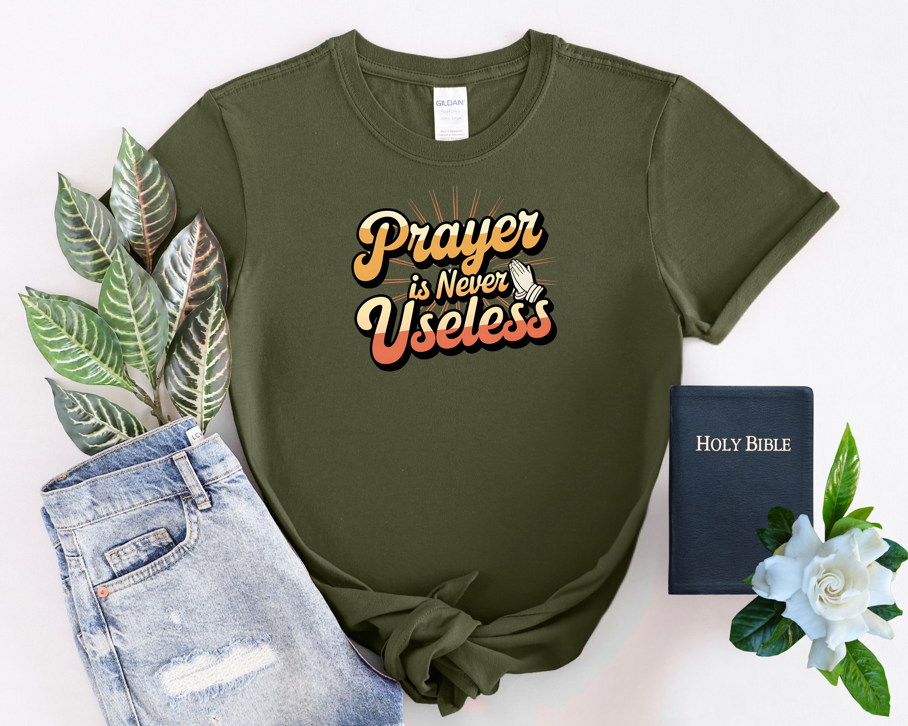  Inspirational Unisex Retro T-Shirt Prayer Line Collection  product thumbnail image