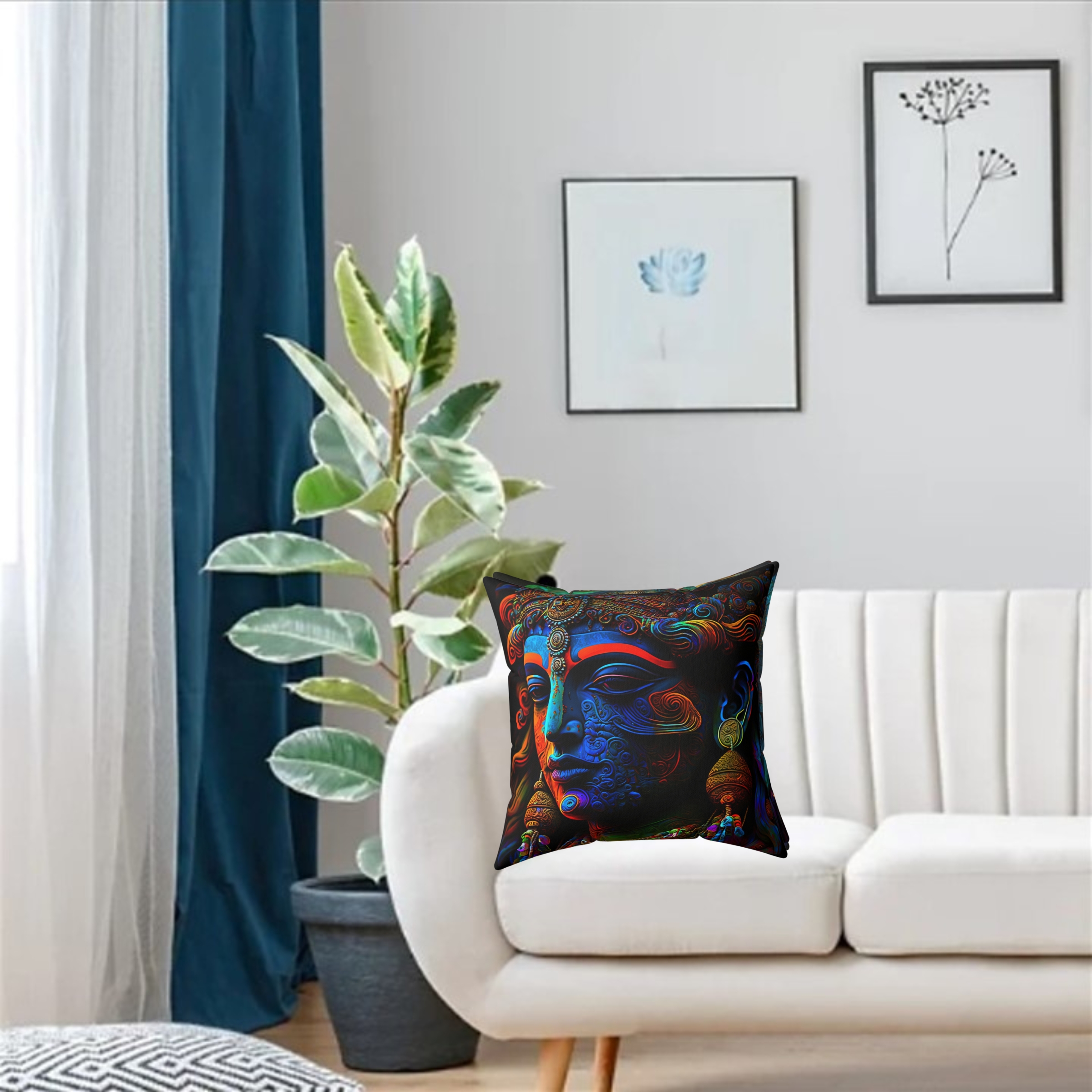 Shiva Hindu Mythology God Polyester Square Pillow product thumbnail image Shiva Hindu Mythology God Polyester Square Pillow product thumbnail image