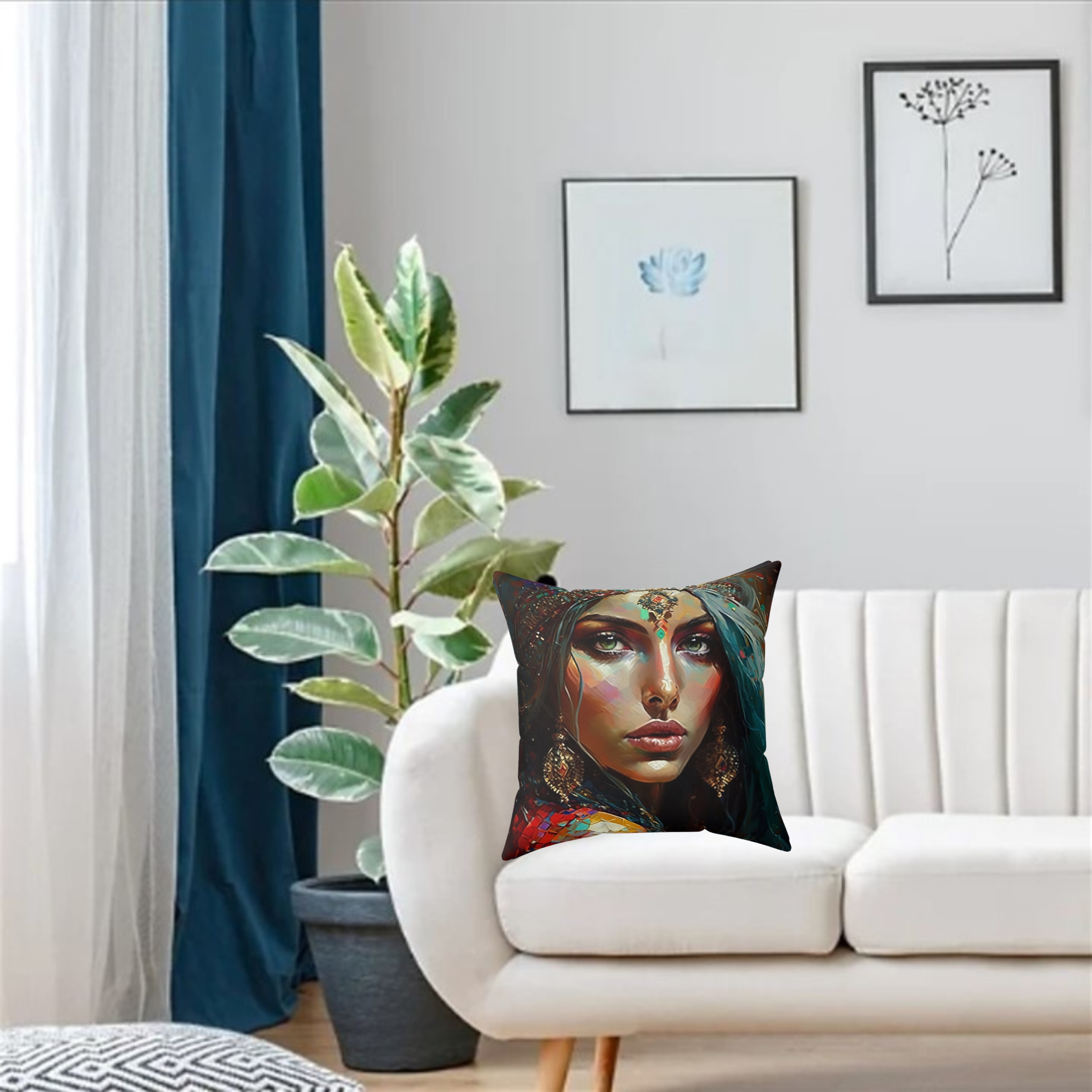 Ardvi Sura Anahita Persian Goddess Square Pillow