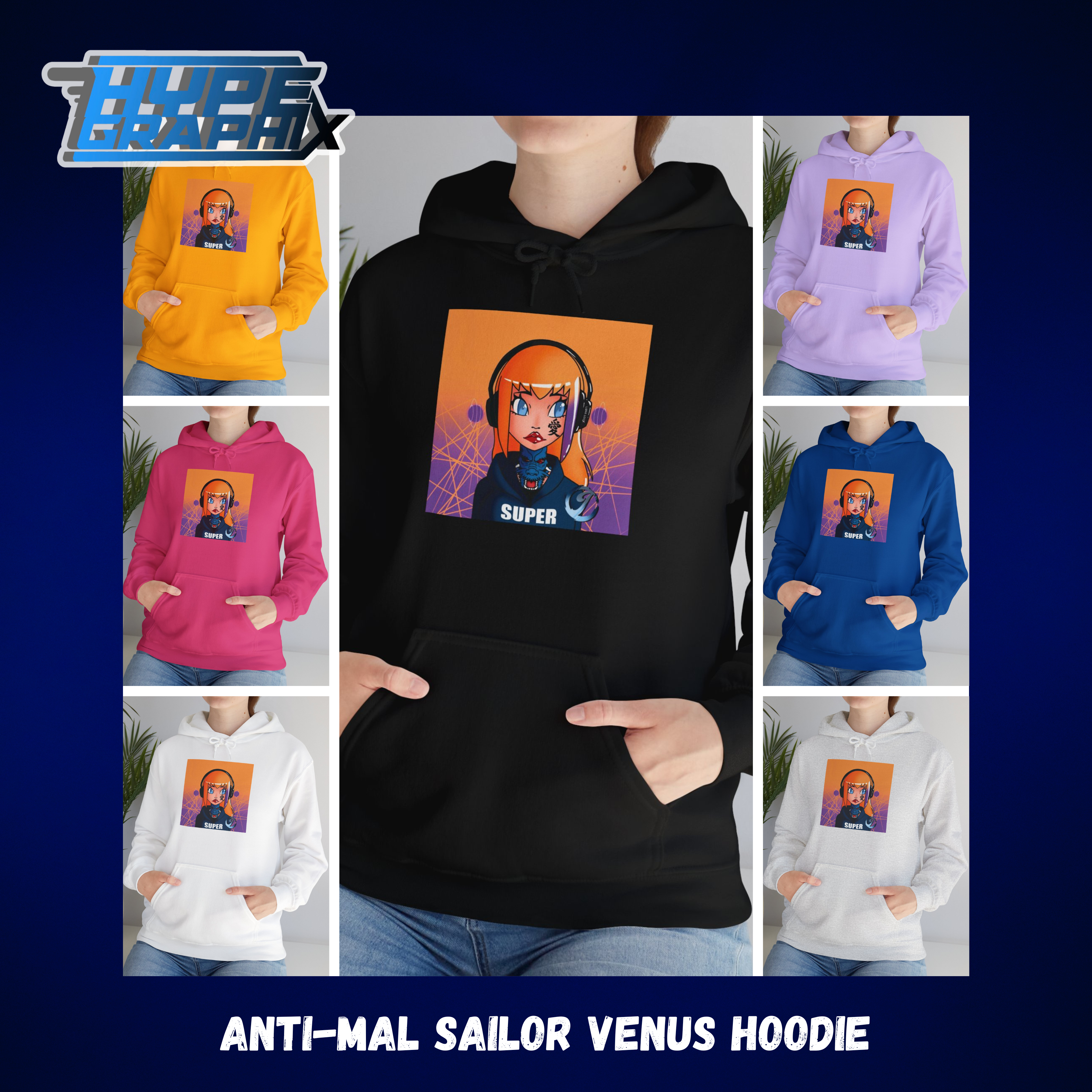 Anti-Mal Sailor Venus Unisex Heavy Blend™ Hooded Sweatshirt