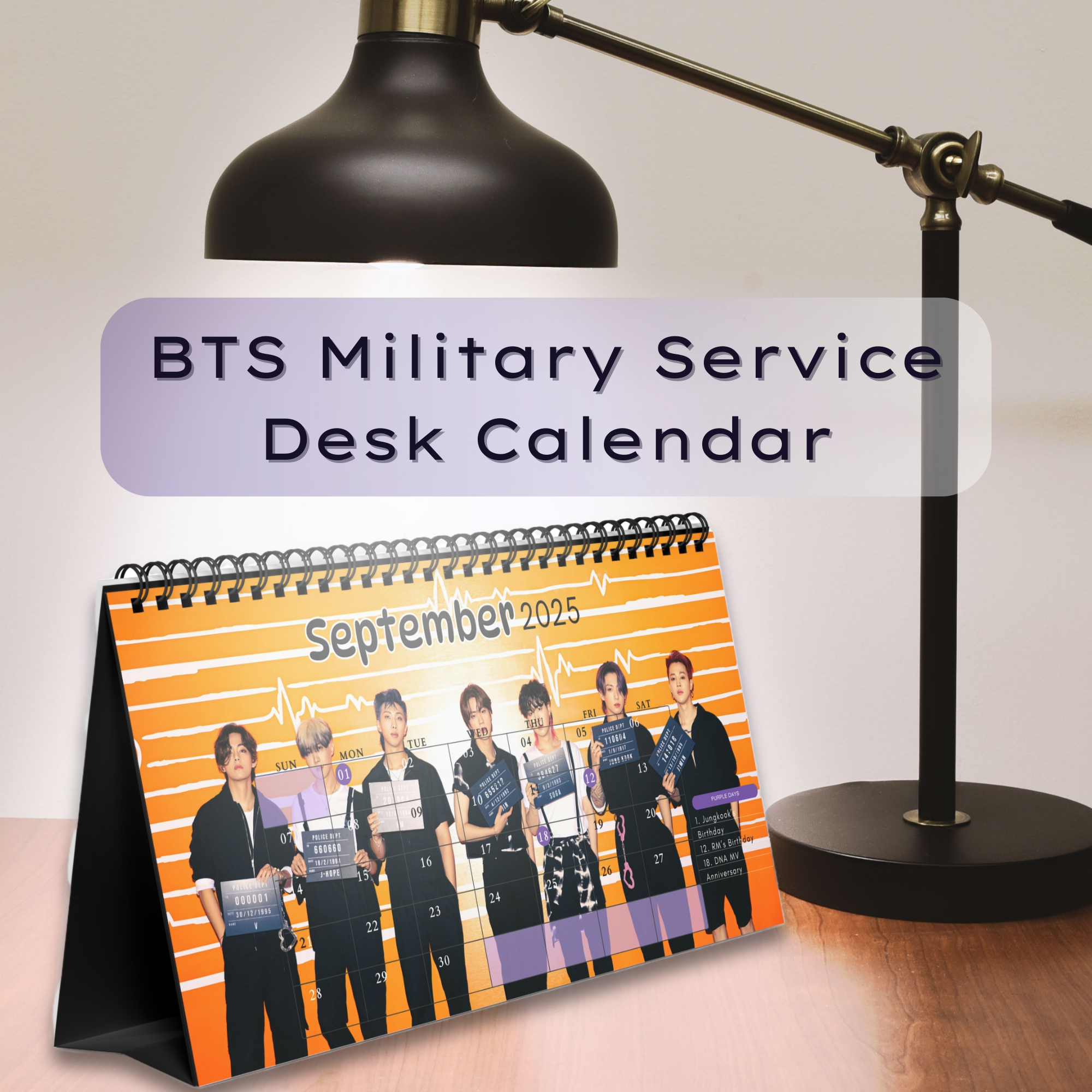 BTS Military Service Desk Calendar 2025 BTS Military Service Desk Calendar 2025