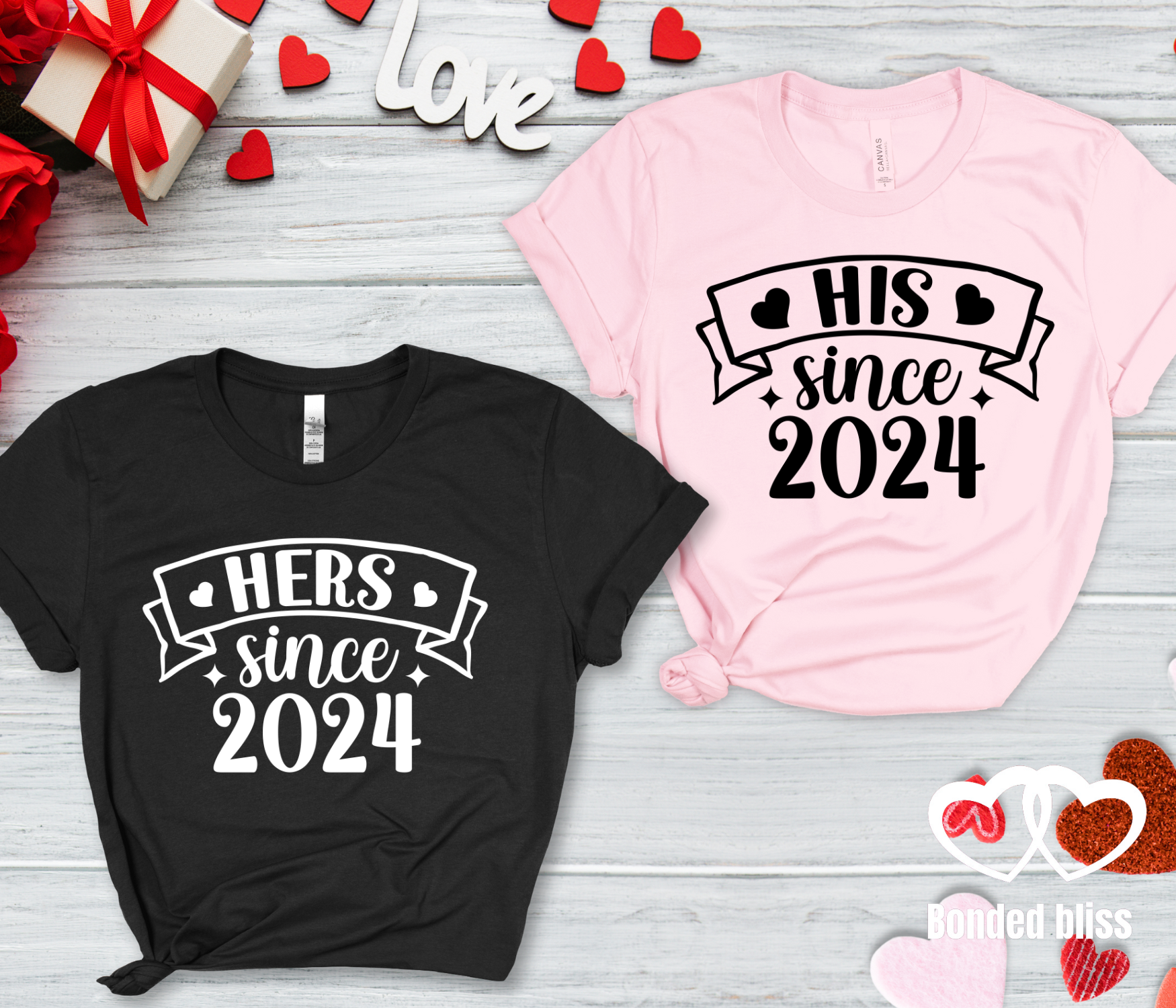 His & Hers Since 2024 Matching Couple Shirts His & Hers Since 2024 Matching Couple Shirts