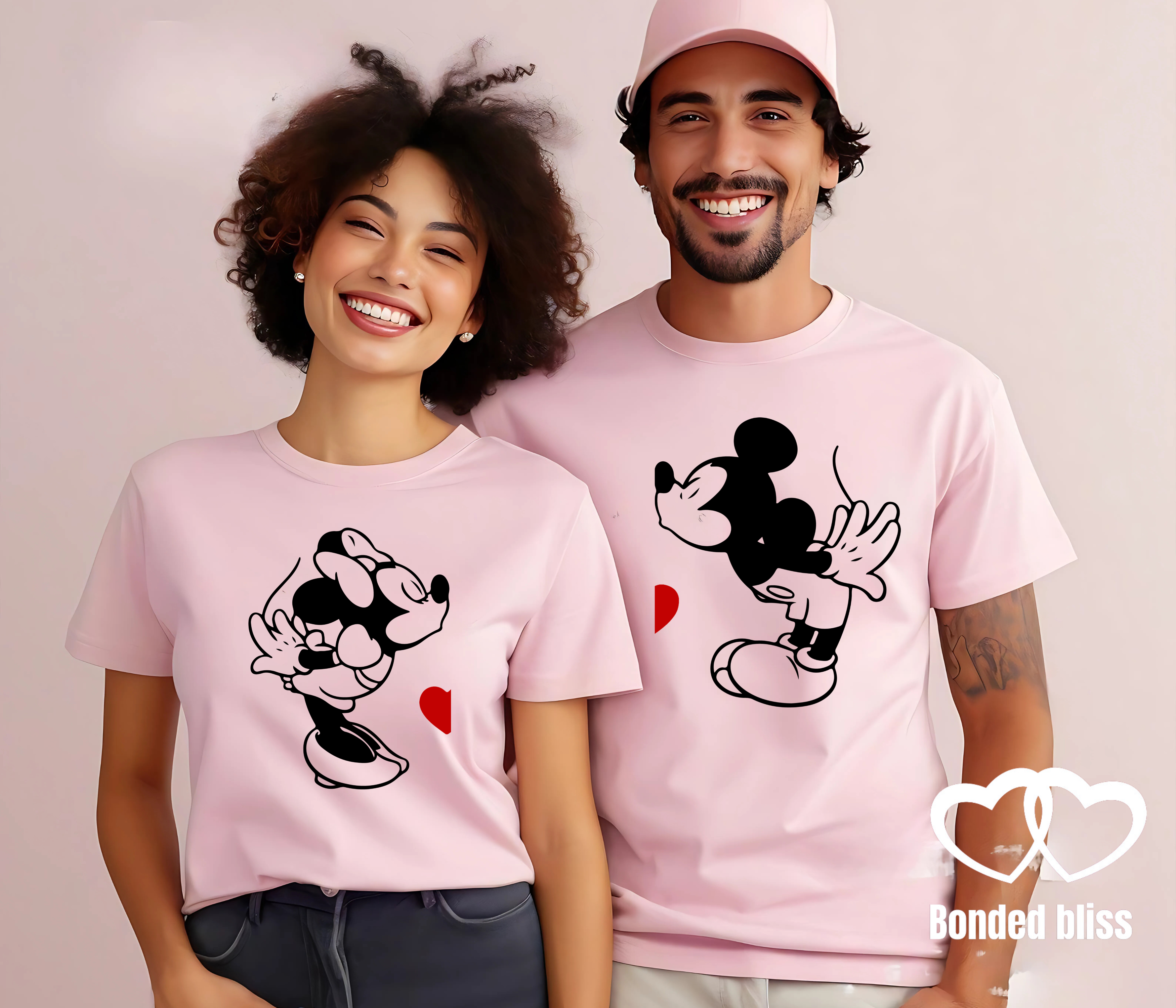 Matching Couple’s Tee – Mickey & Minnie Design Matching Couple’s Tee – Mickey & Minnie Design