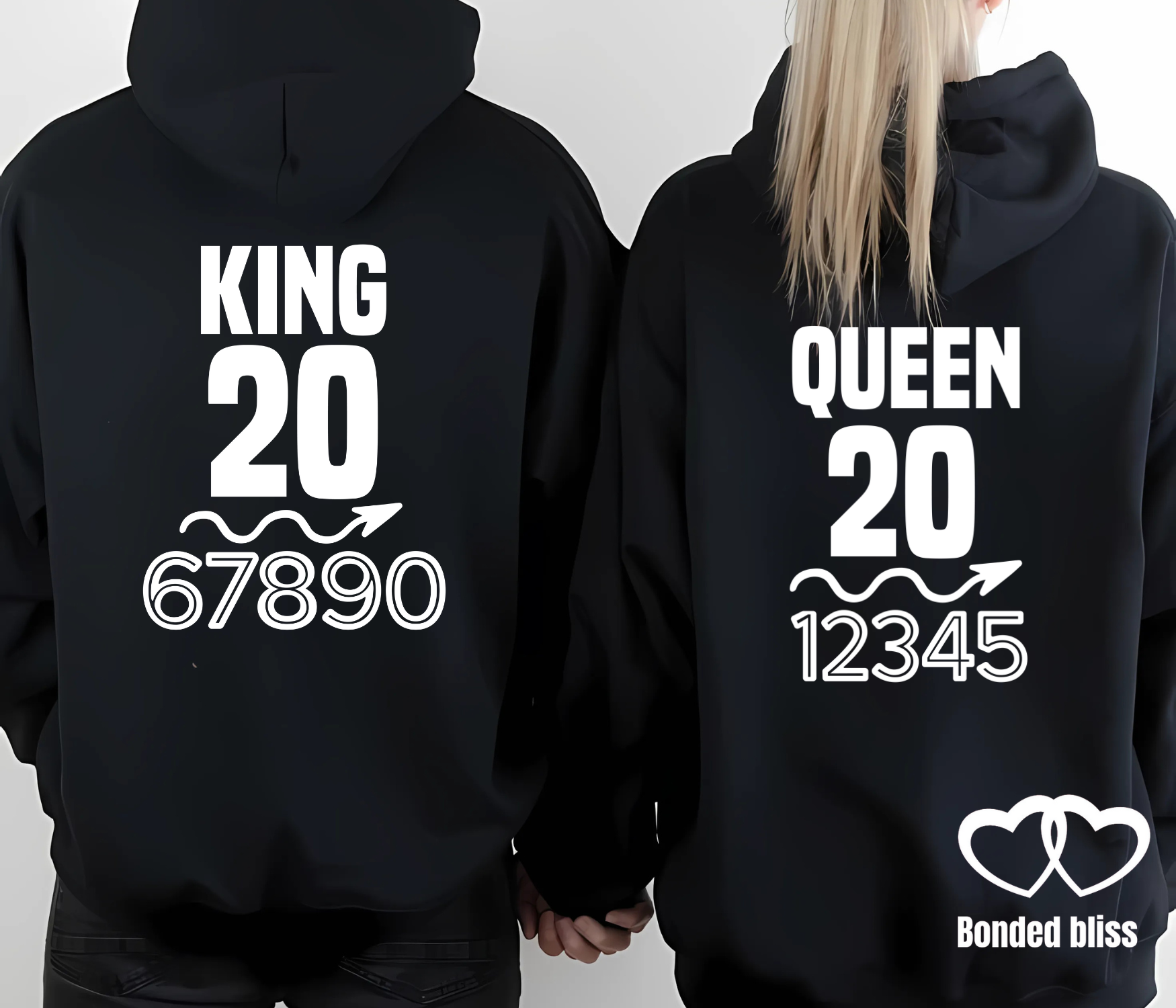 King & Queen Matching Couple Hoodies – Personalized & Cozy" King & Queen Matching Couple Hoodies – Personalized & Cozy"