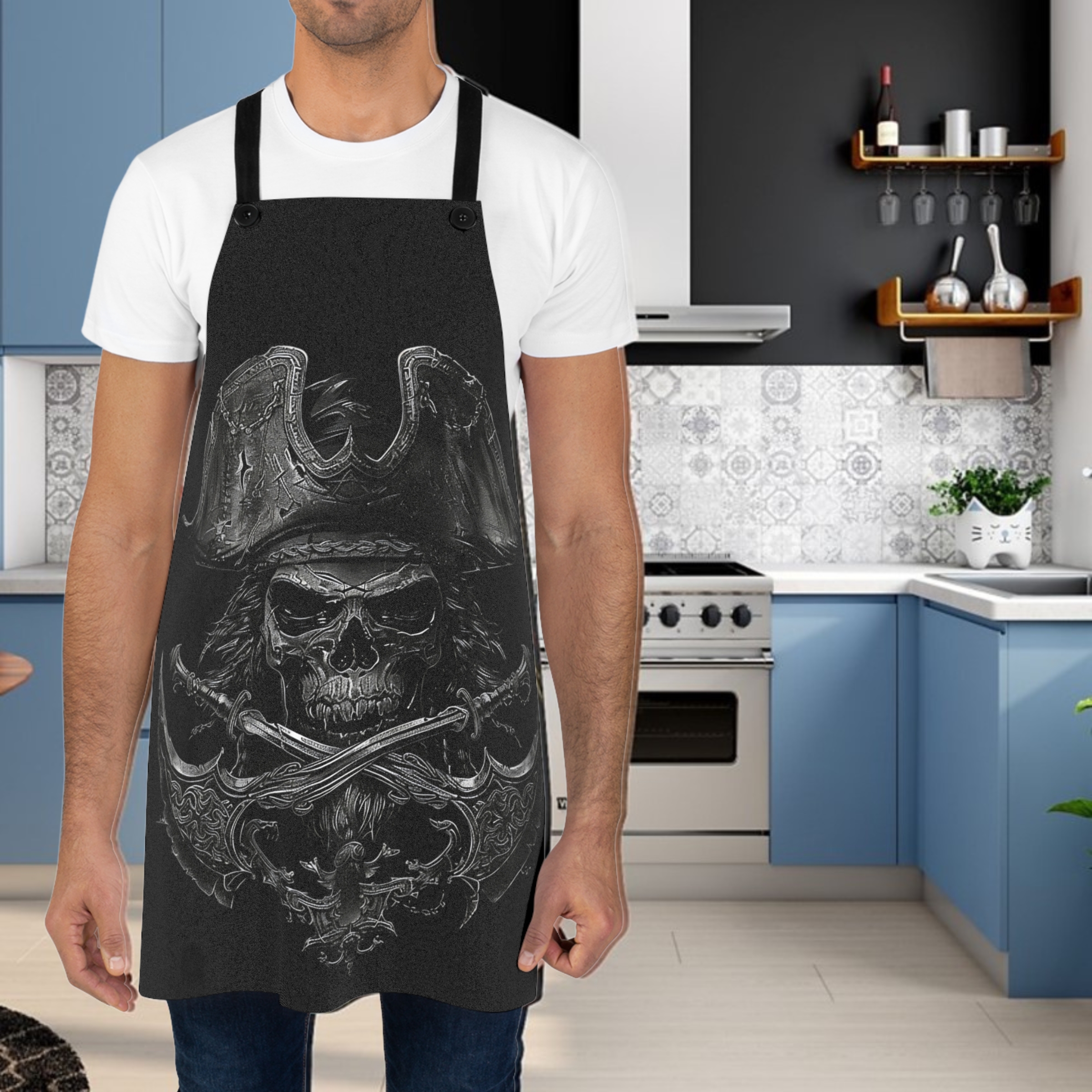 Pirate Skull Kitchen Apron (AOP)