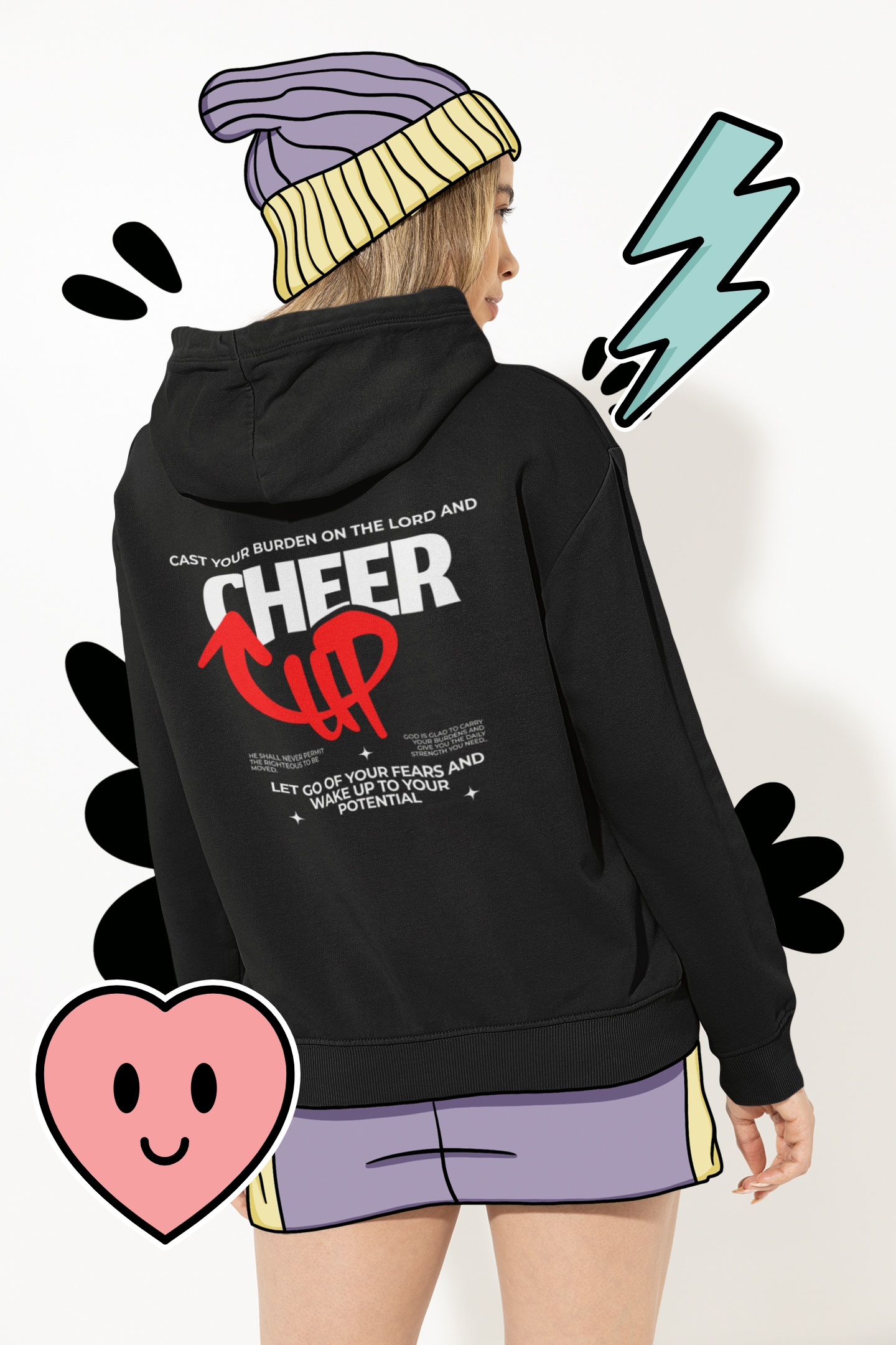 Fleece Hoodie - Cheer Up Design product thumbnail image Fleece Hoodie - Cheer Up Design product thumbnail image