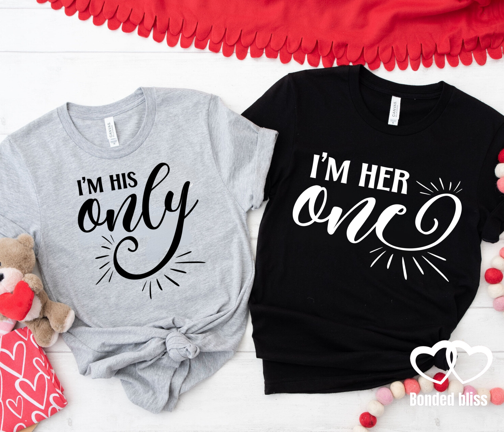 Matching Couple T-Shirts - "I'm His Only" & "I'm Her One" Matching Couple T-Shirts - "I'm His Only" & "I'm Her One"