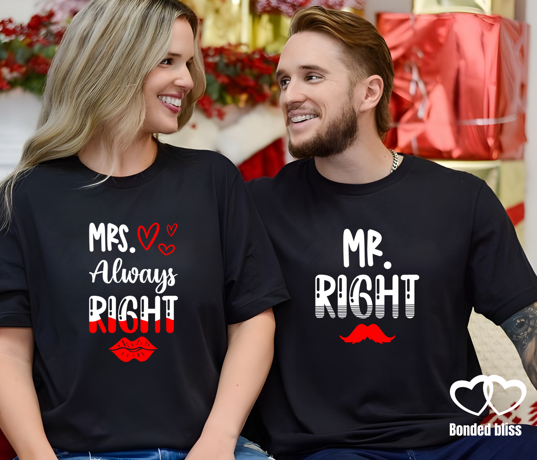 Mr. Right" & "Mrs. Always Right" Couple T-Shirt Set product thumbnail image Mr. Right" & "Mrs. Always Right" Couple T-Shirt Set product thumbnail image