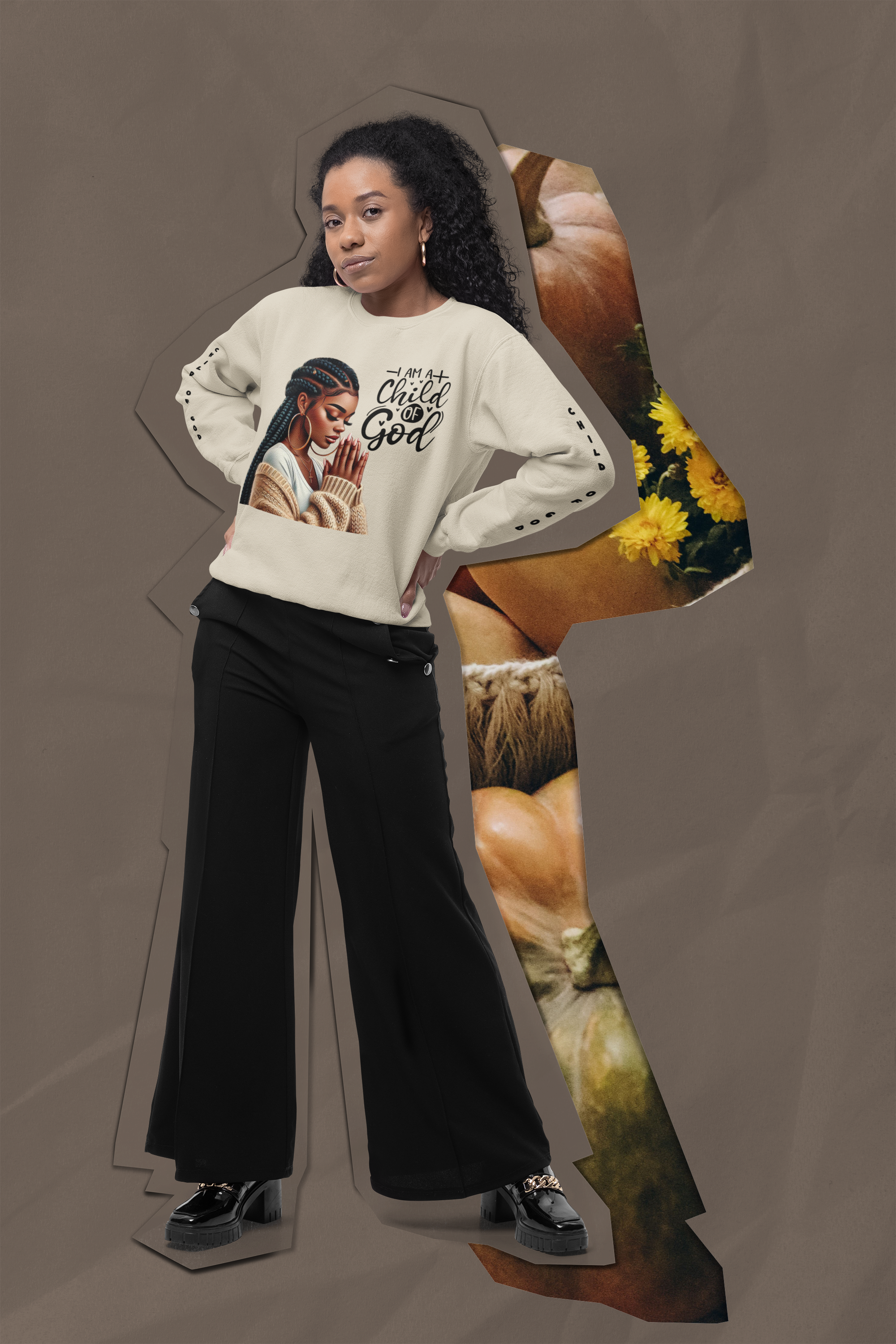 Inspirational Unisex Crewneck Sweatshirt – "I Am a Child of God" Design product thumbnail image Inspirational Unisex Crewneck Sweatshirt – "I Am a Child of God" Design product thumbnail image