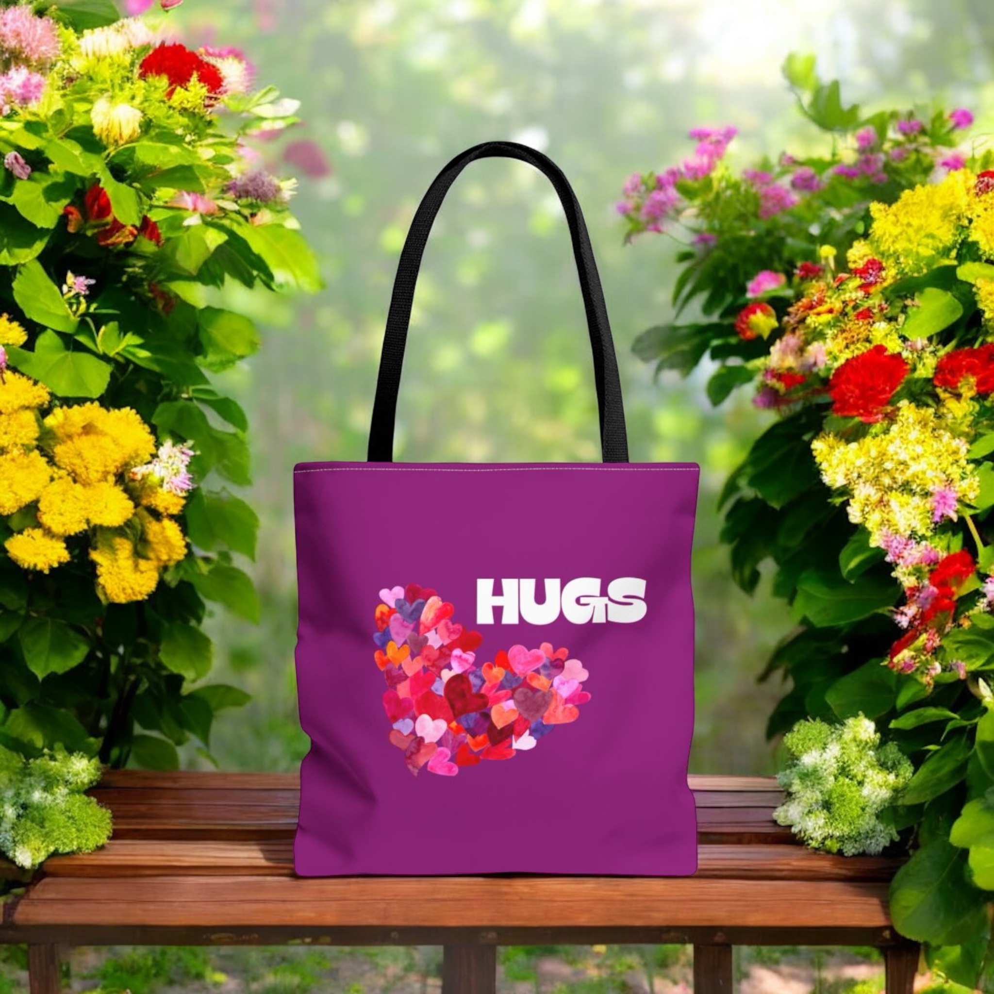 Hearts / Hugs Tote Bag (AOP) product thumbnail image Hearts / Hugs Tote Bag (AOP) product thumbnail image